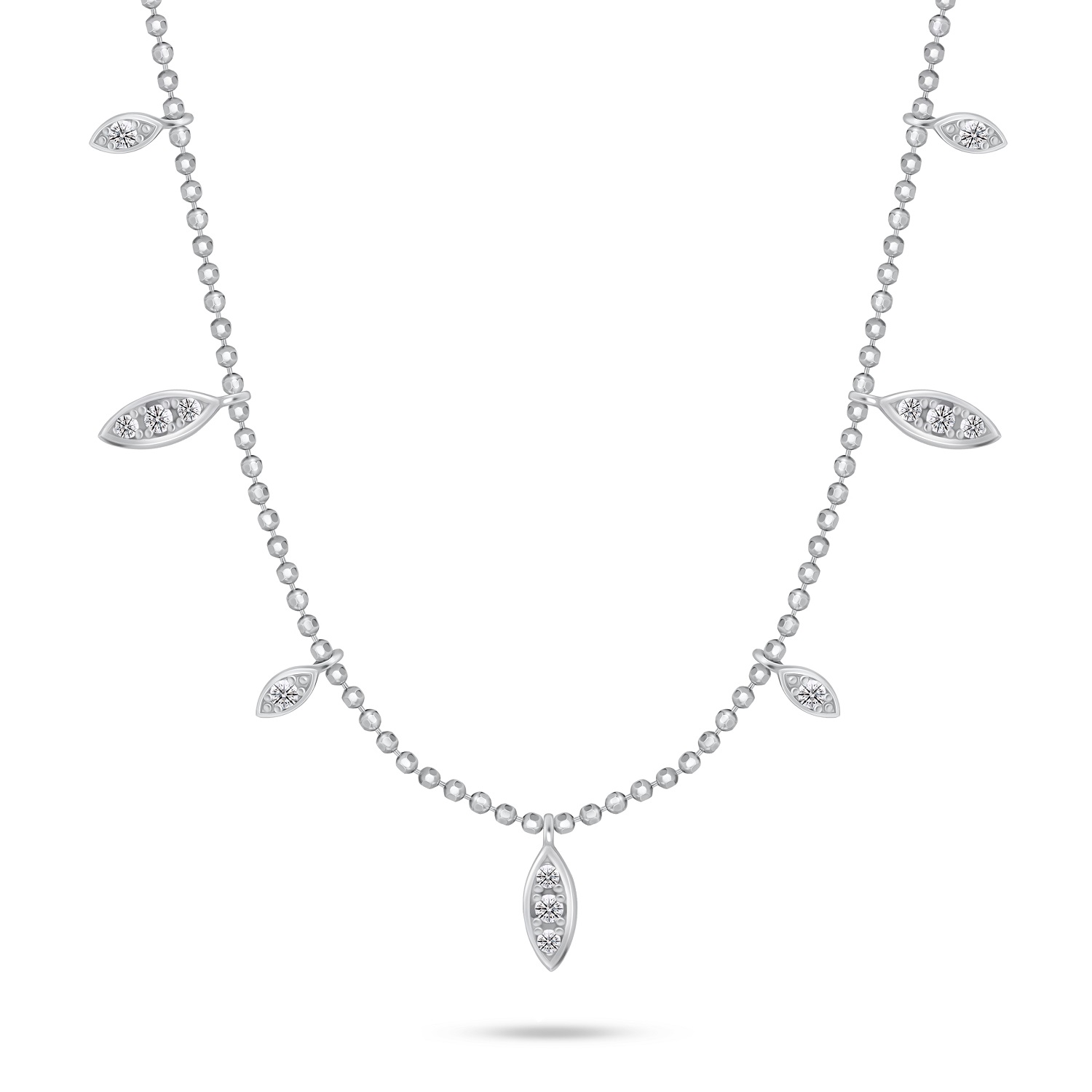 Brilio Silver Módny strieborný náhrdelník s príveskami NCL116W