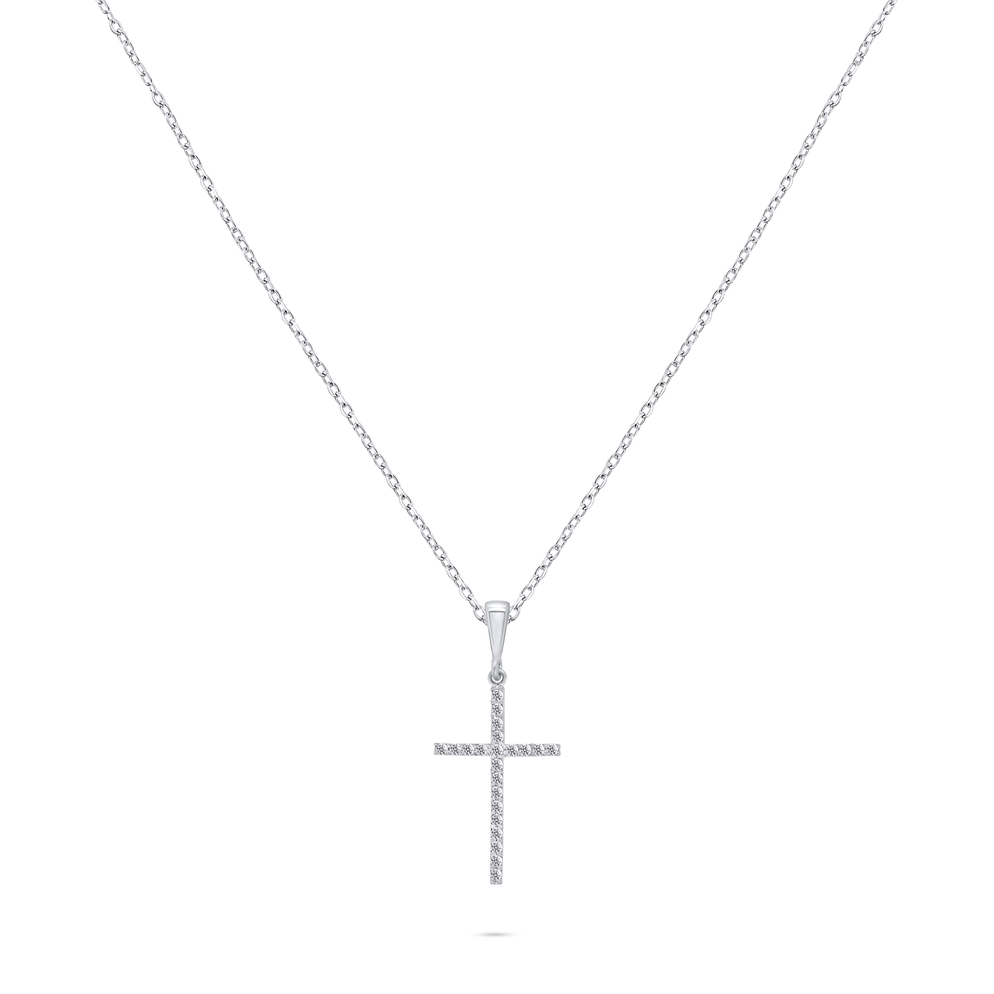 Brilio Silver Nadčasový stříbrný náhrdelník Křížek NCL50W