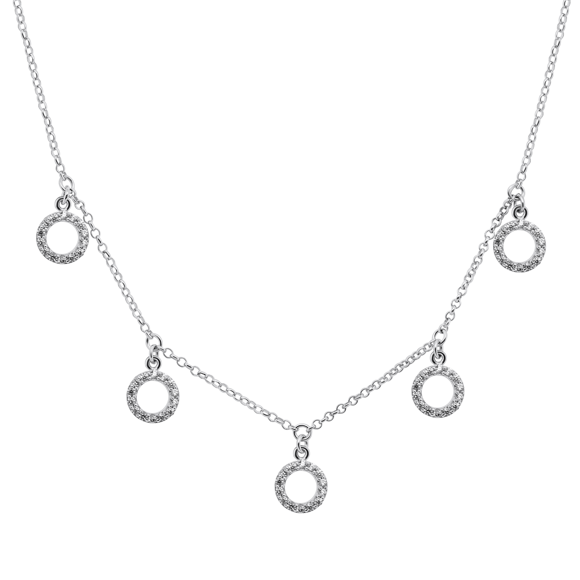 Brilio Silver Nadčasový stříbrný náhrdelník se zirkony NCL19W