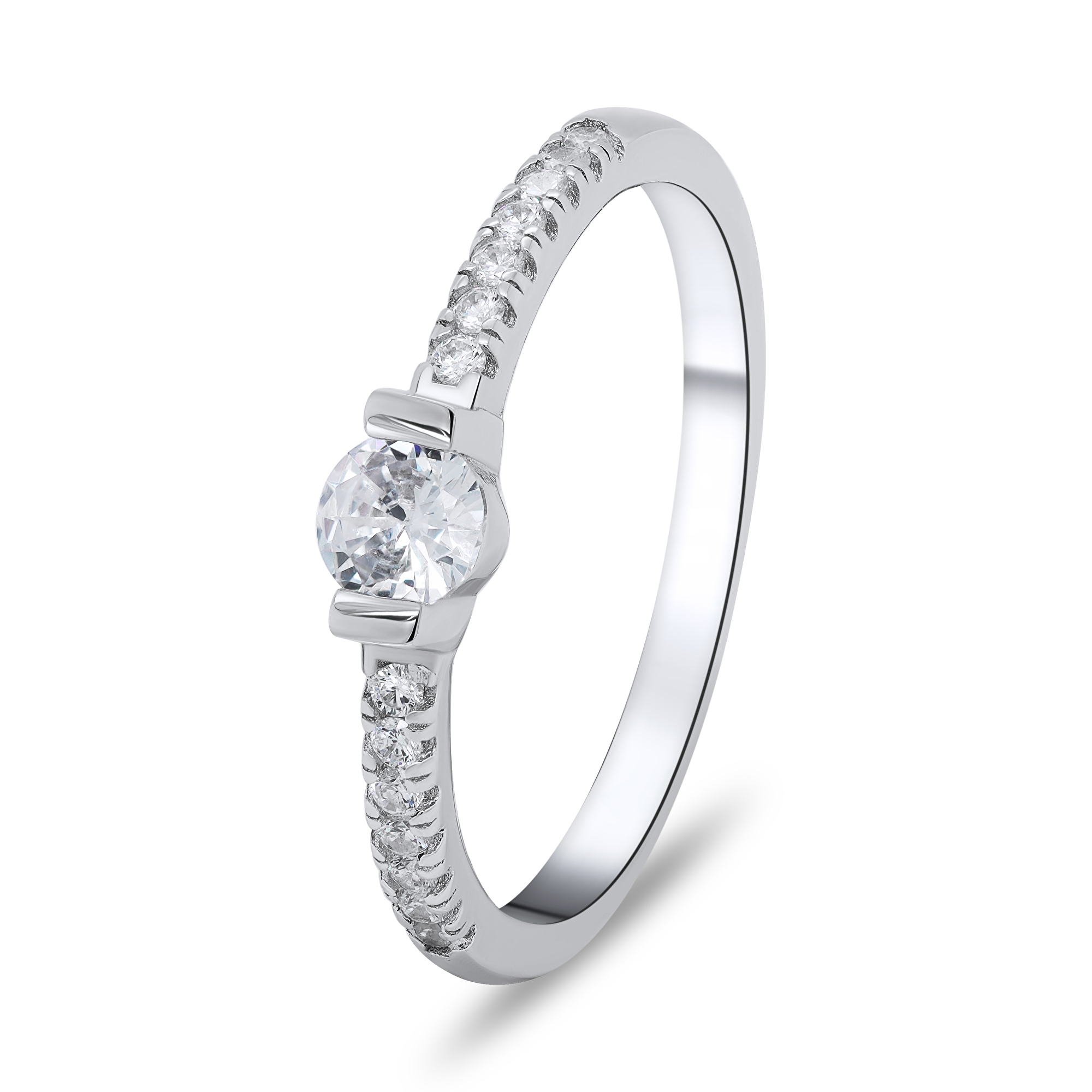 Brilio Silver Nádherný stříbrný prsten se zirkony RI027W 58 mm