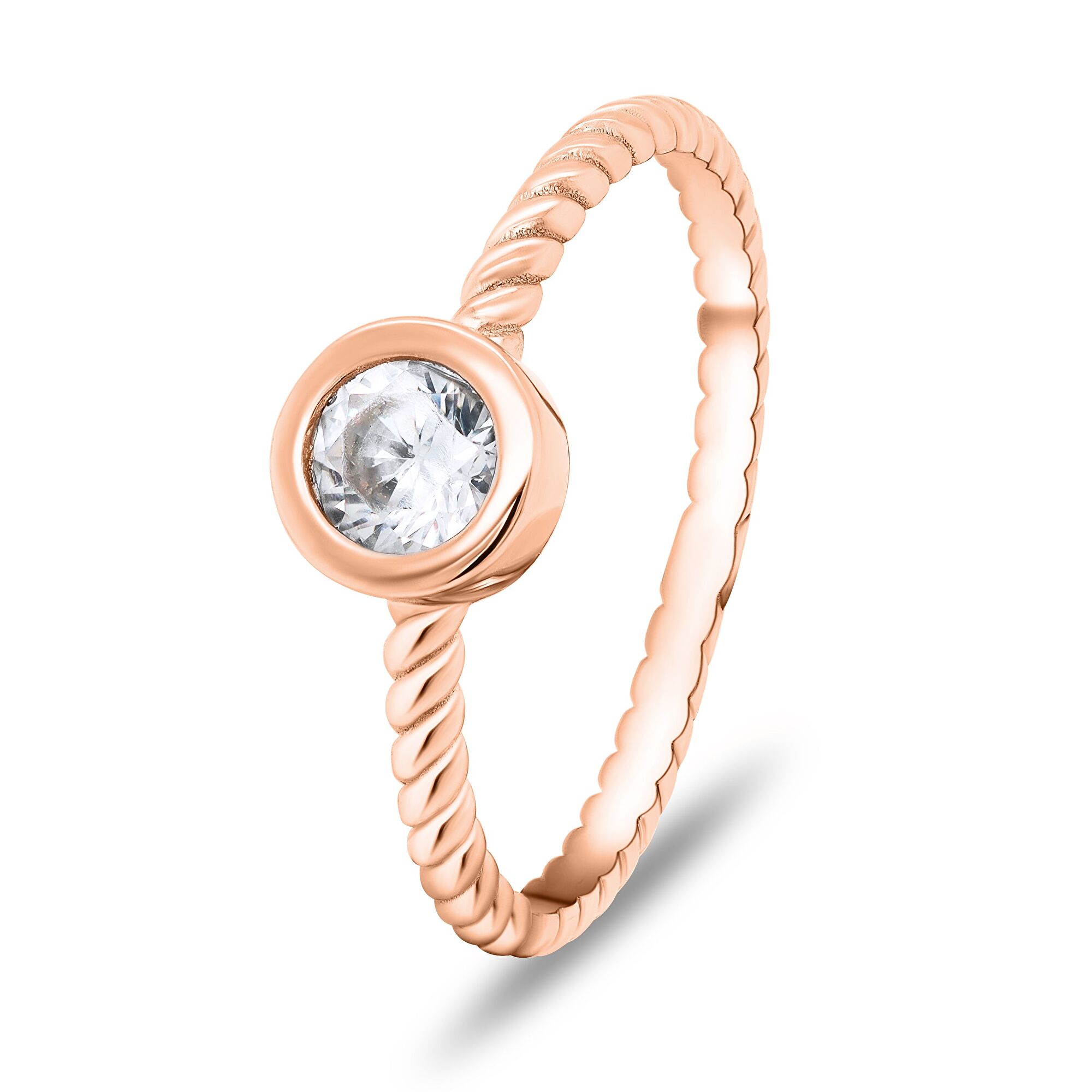 Brilio Silver Něžný bronzový prsten se zirkonem RI015R 54 mm