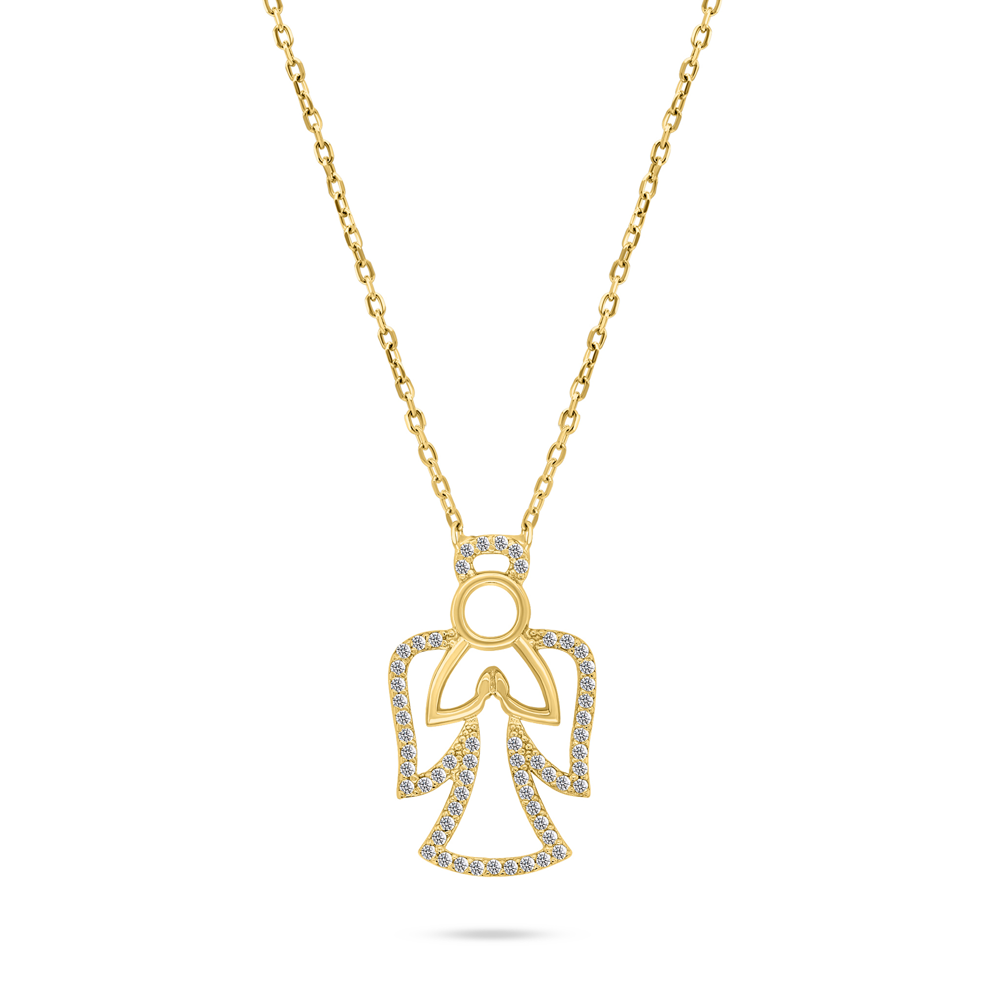 Brilio Silver -  Něžný pozlacený náhrdelník Andělíček NCL41Y
