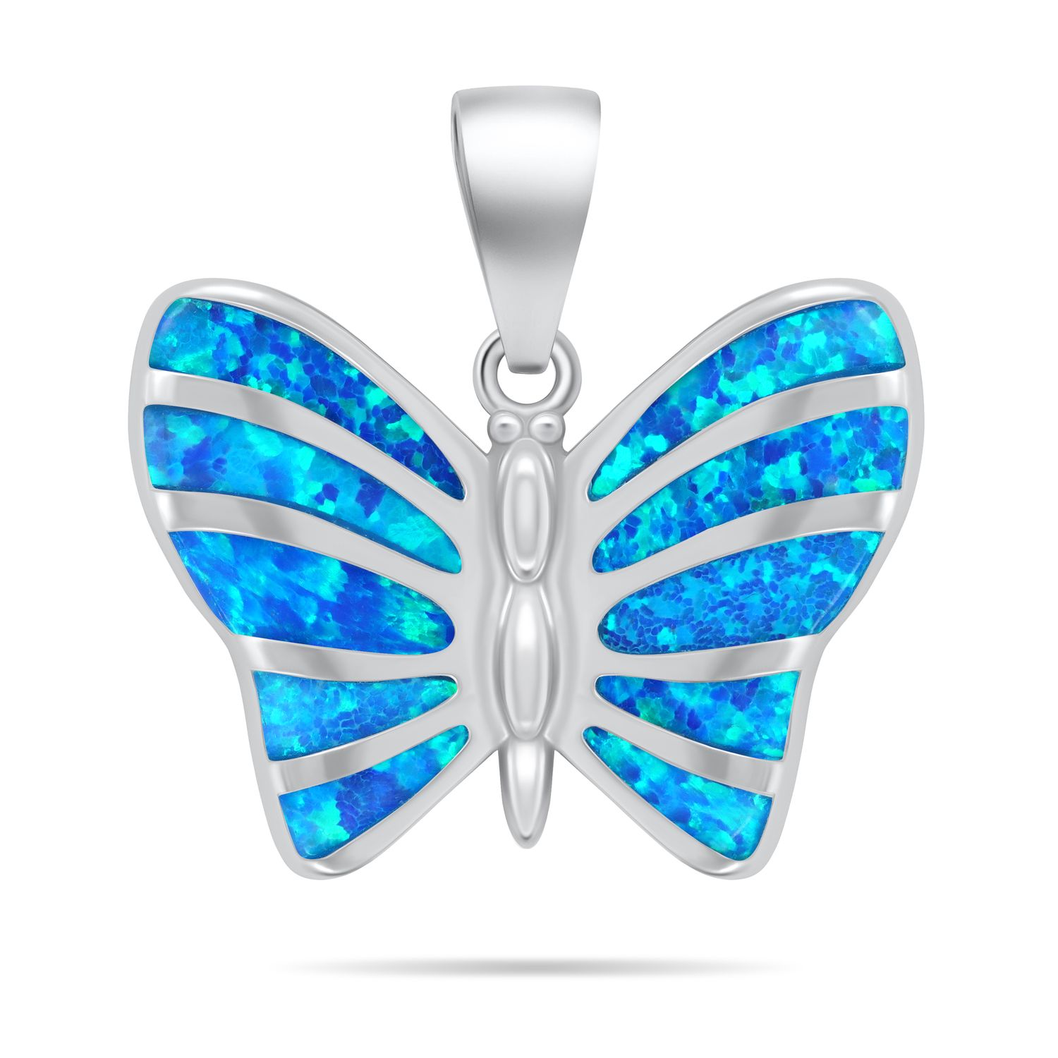 Brilio Silver Něžný stříbrný přívěsek Motýl s modrým opálem PT136WB