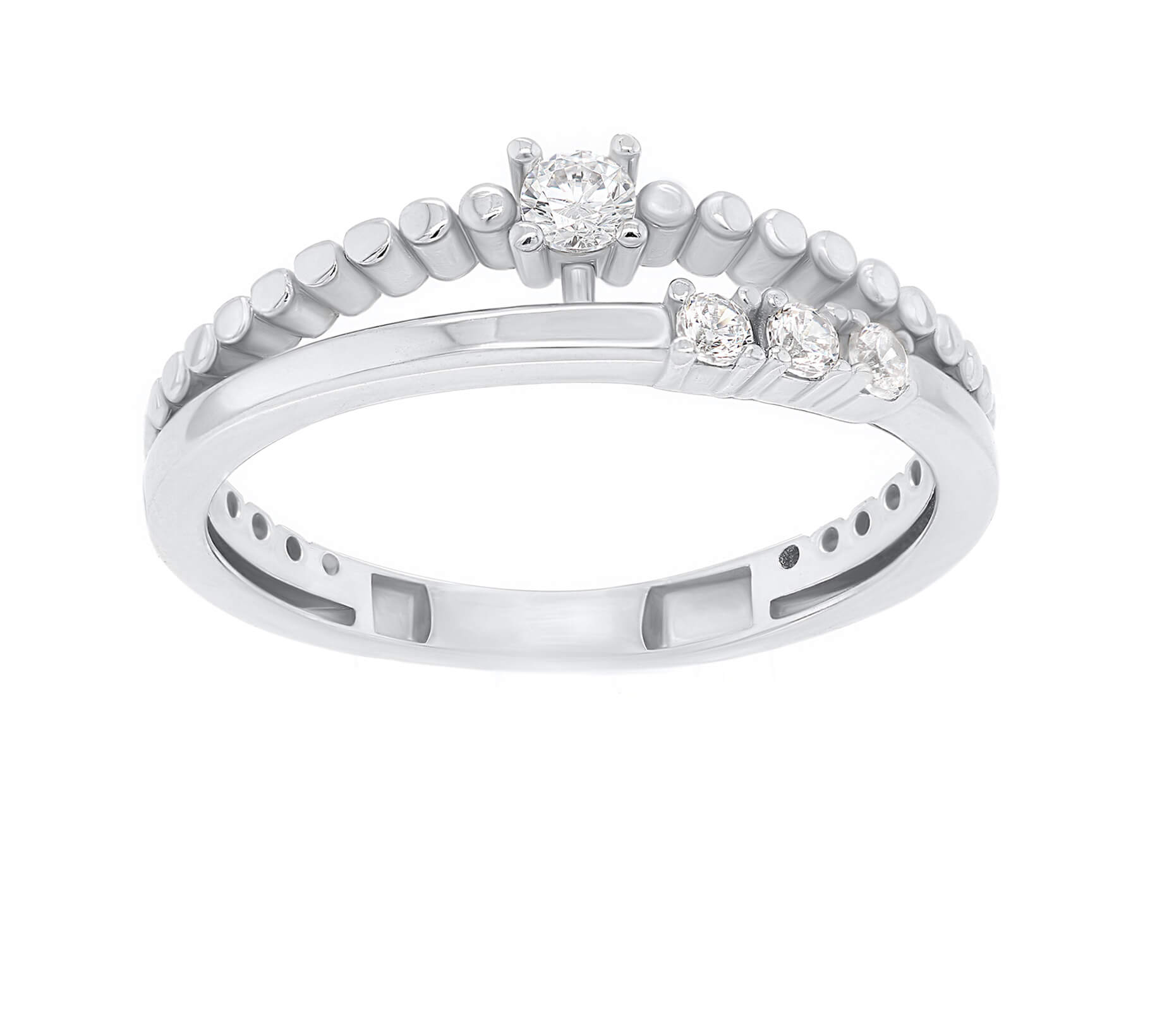 Brilio Silver Něžný stříbrný prsten se zirkony GR045W 52 mm