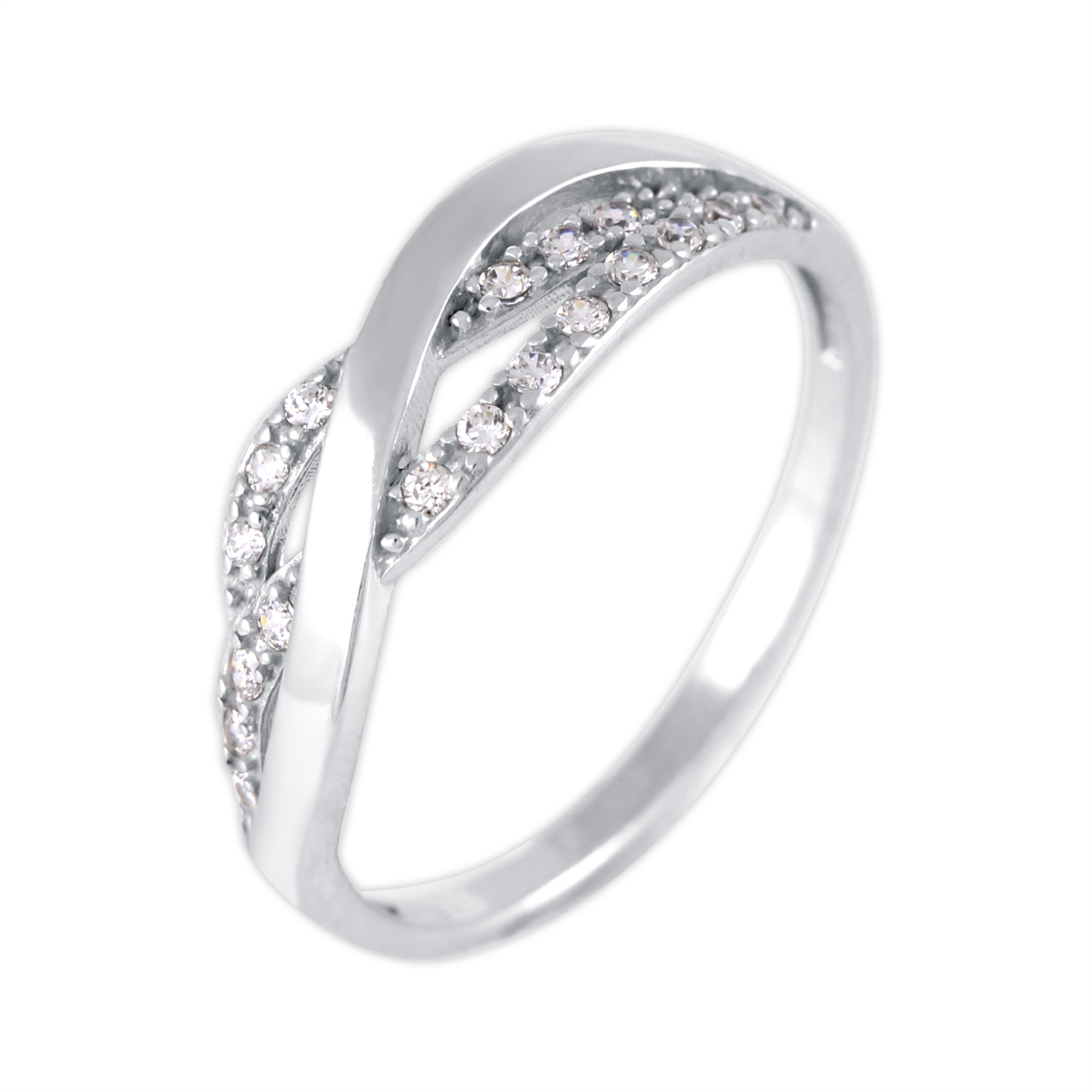 Brilio Silver Okouzlující stříbrný prsten se zirkony 426 001 00504 04 57 mm