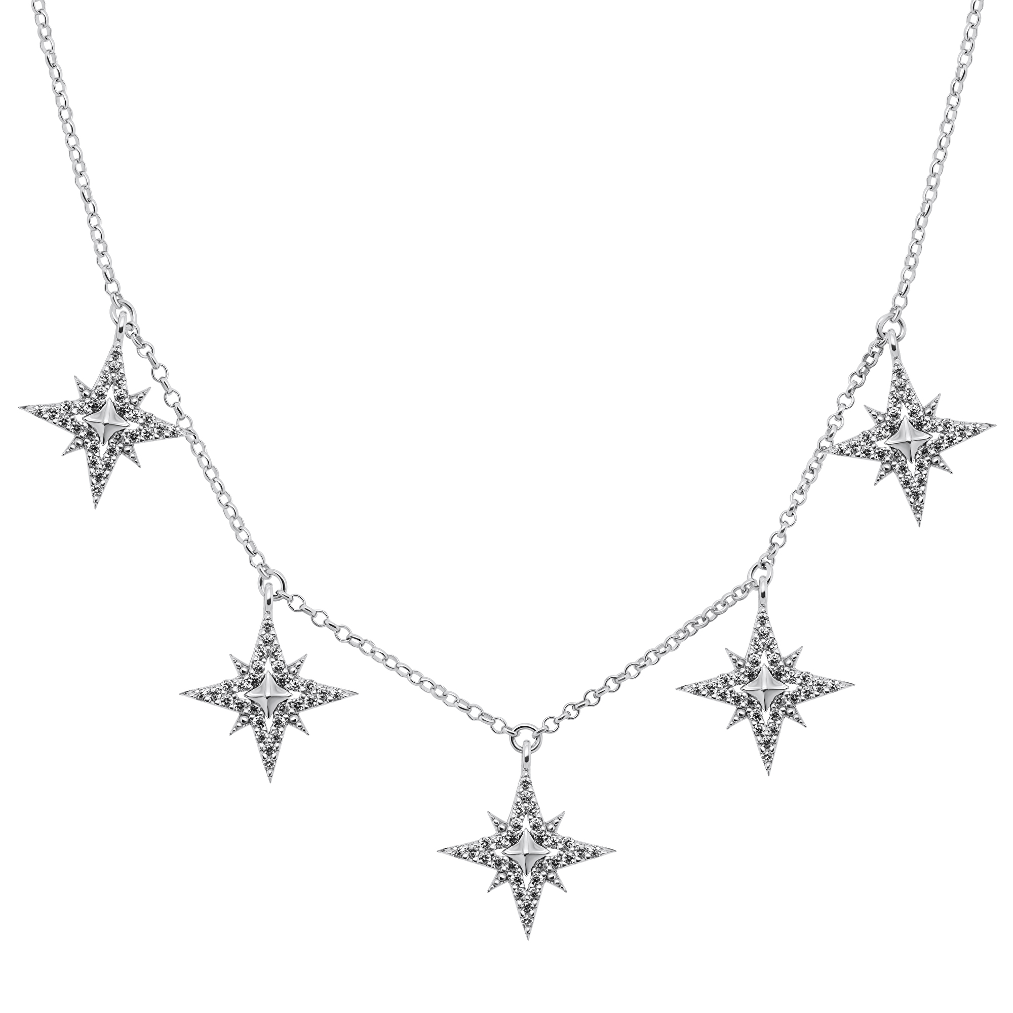 Brilio Silver Originální stříbrný náhrdelník s čirými zirkony NCL15W