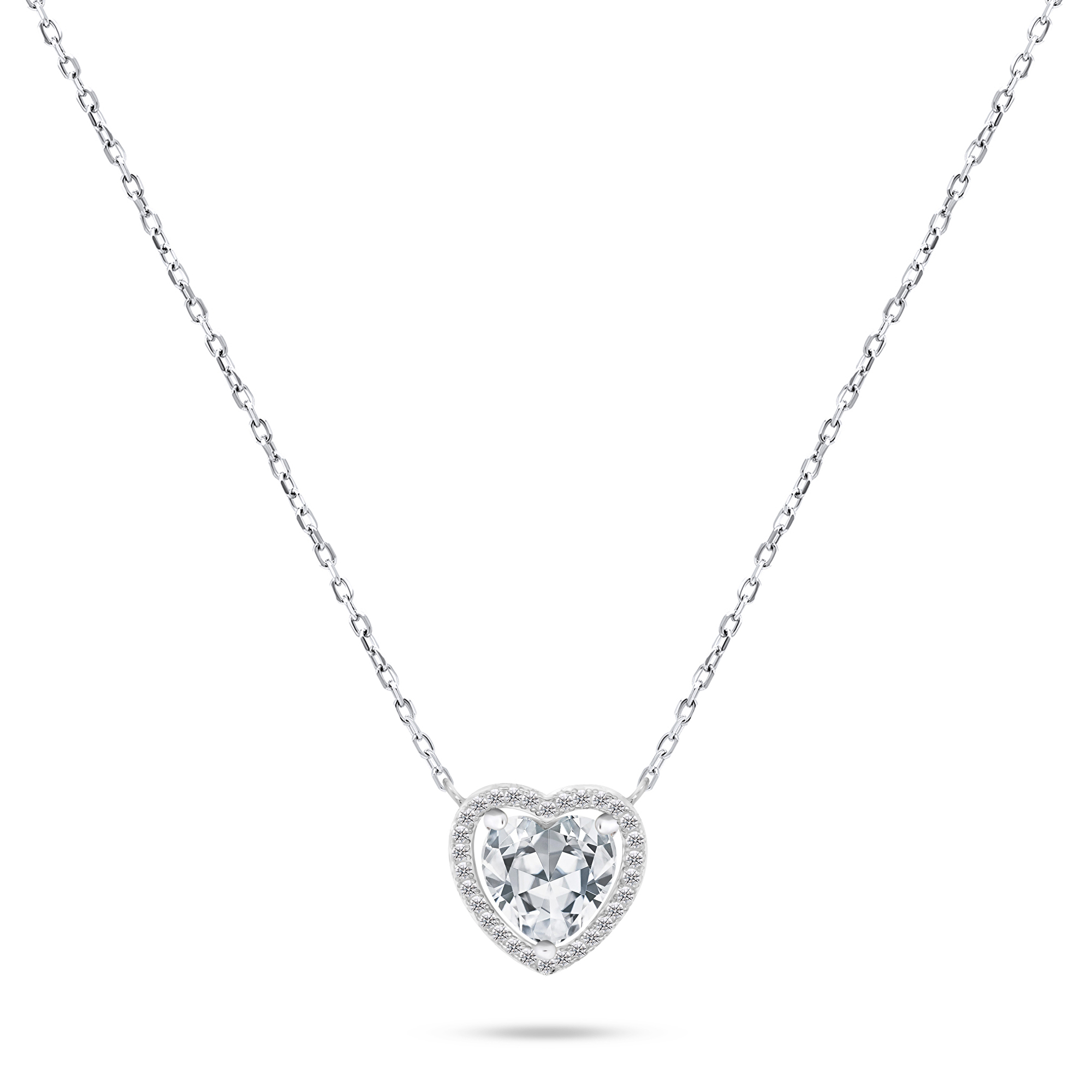 Levně Brilio Silver Oslnivý stříbrný náhrdelník se třpytivým srdíčkem NCL70W
