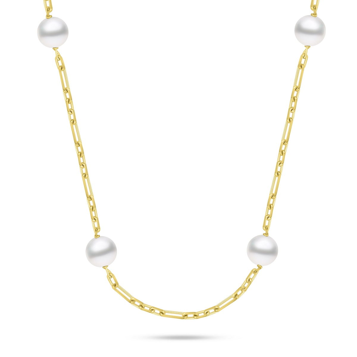 Brilio Silver Pozlacený náhrdelník s Majorica perlami NCL140Y