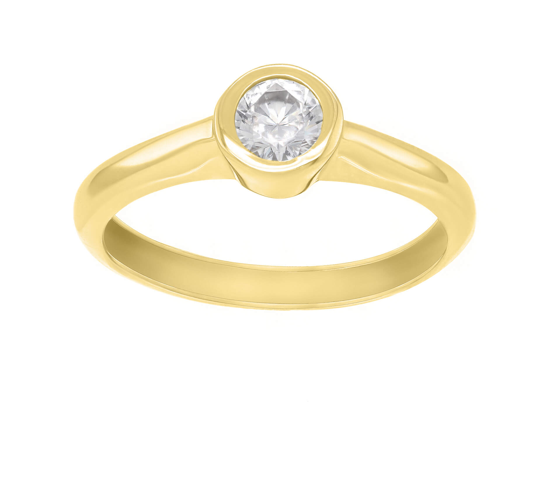 Brilio Silver Pozlacený zásnubní prsten se zirkonem SR042Y 58 mm