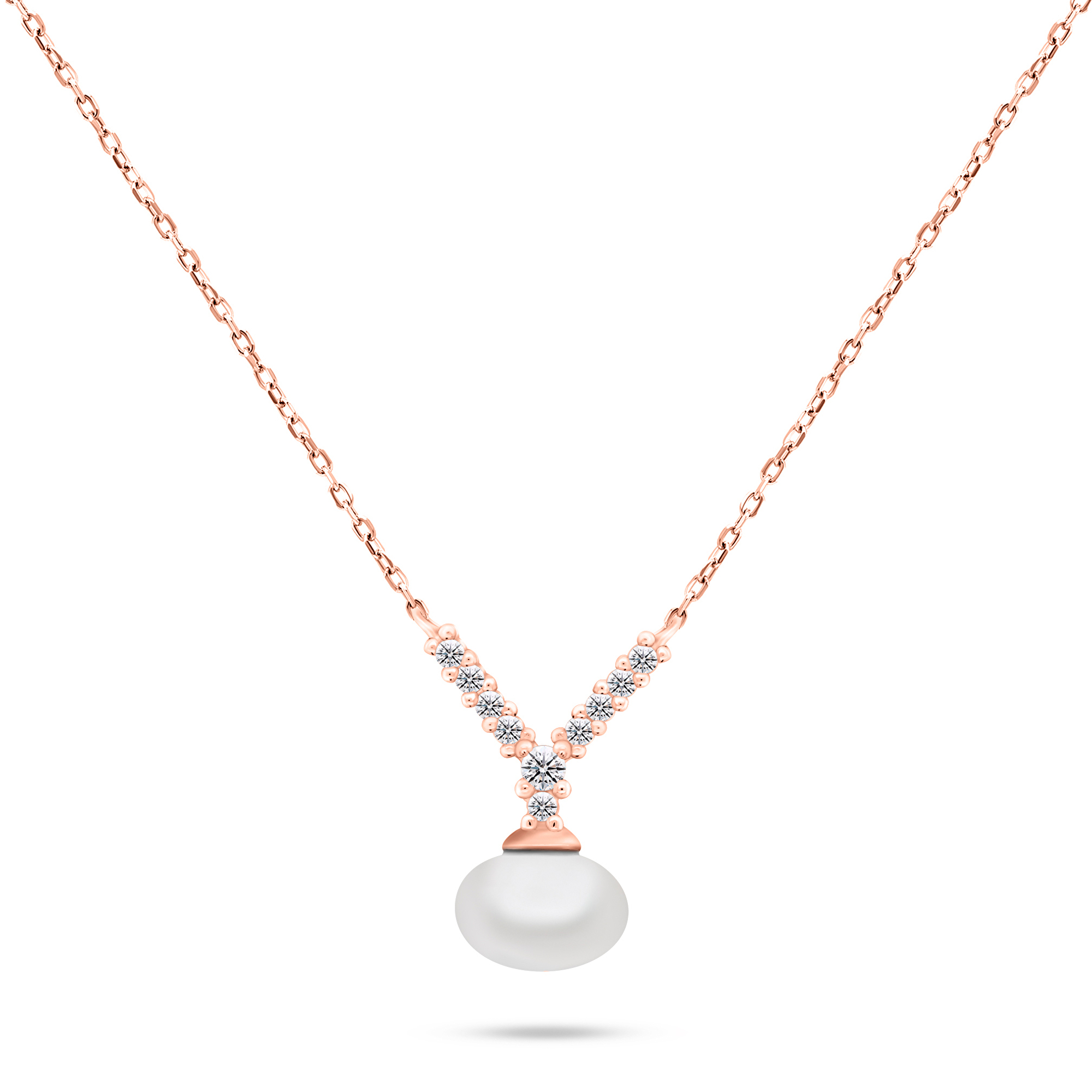 Brilio Silver Překrásný bronzový náhrdelník s pravou perlou NCL81R