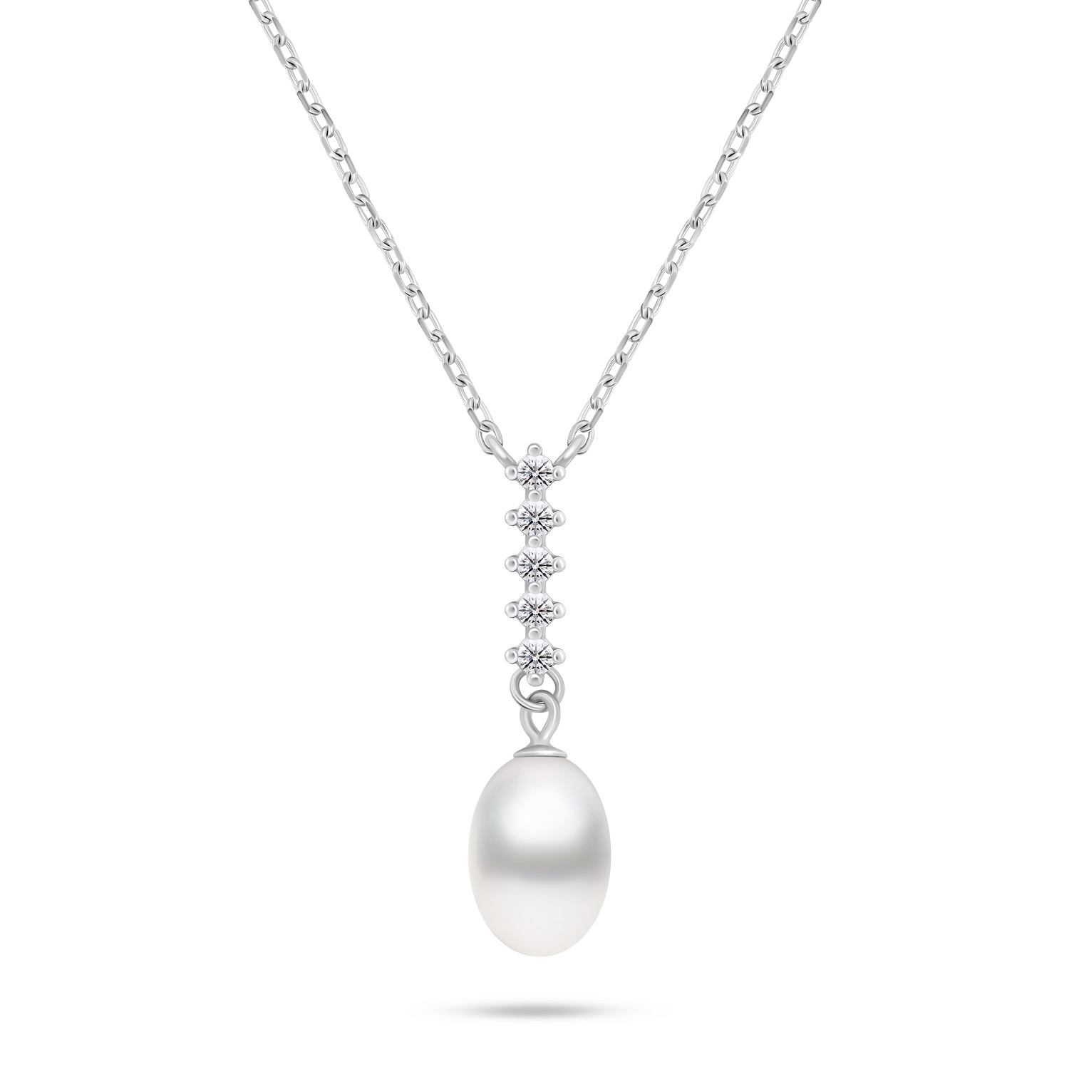 Brilio Silver -  Překrásný stříbrný náhrdelník s pravou perlou NCL130W