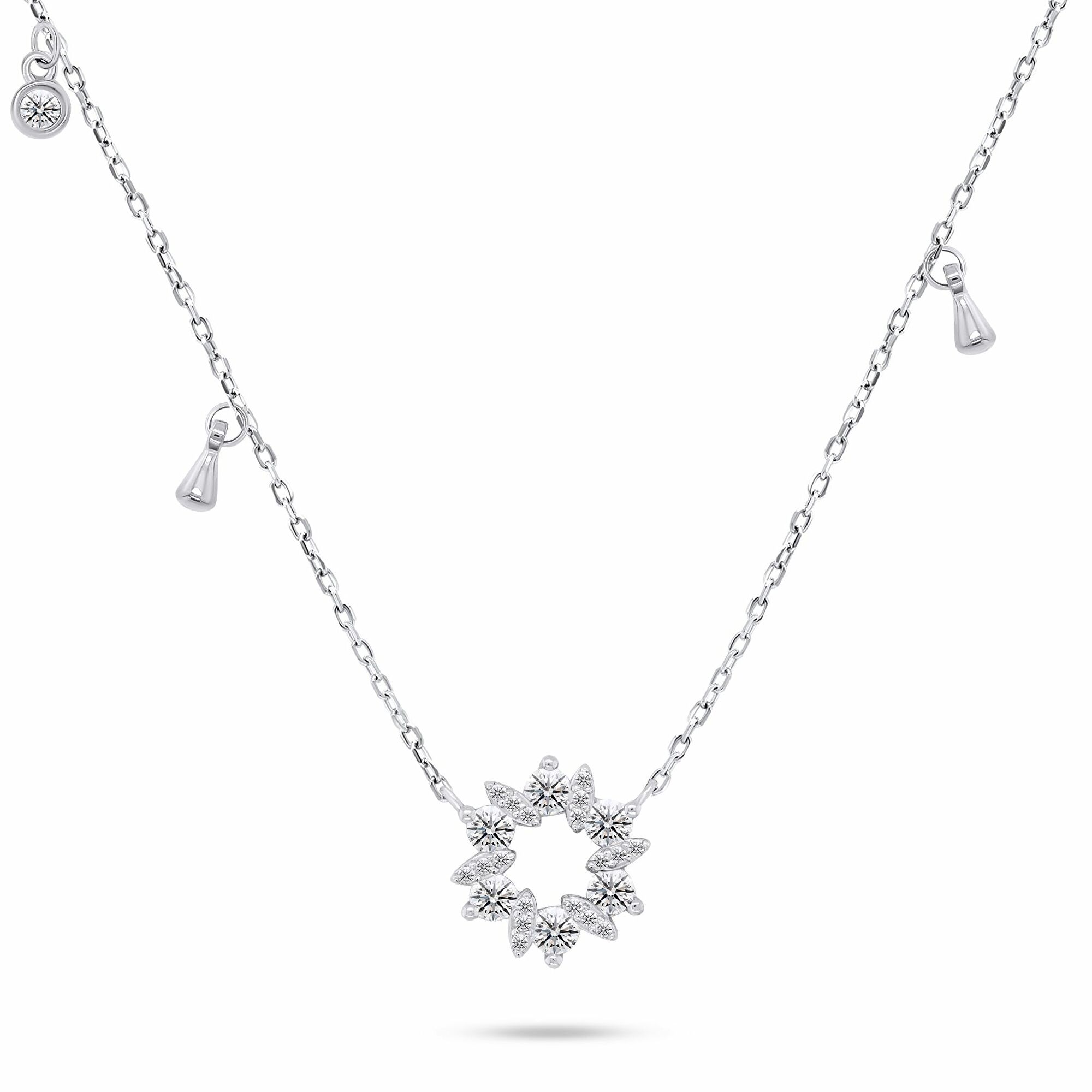 Brilio Silver Prekrásny strieborný náhrdelník so zirkónmi NCL92W