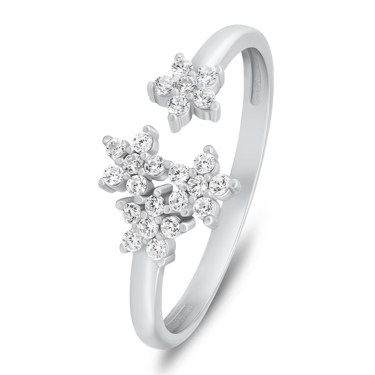 Levně Brilio Silver Překrásný stříbrný otevřený prsten se zirkony RI072W