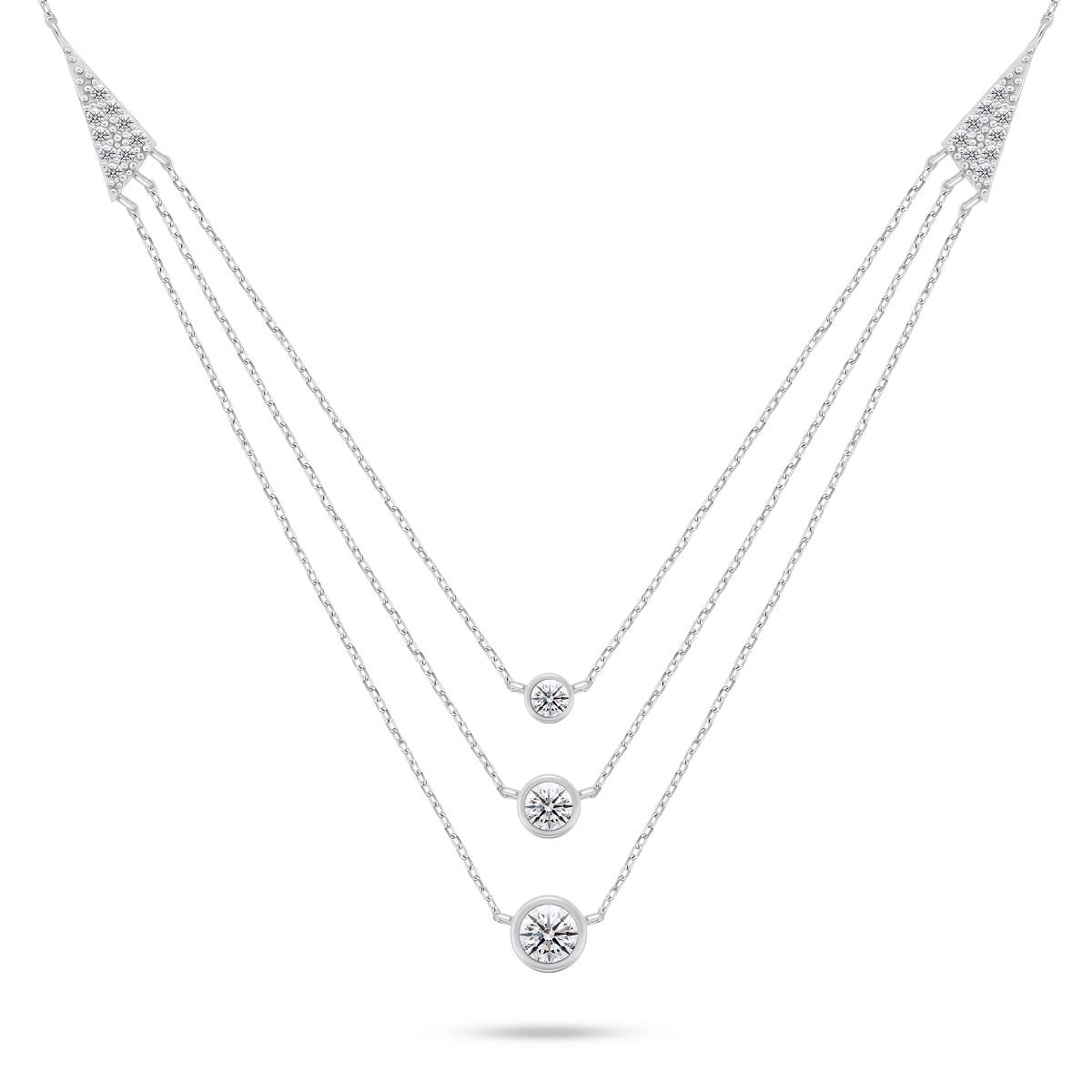 Brilio Silver -  Půvabný stříbrný náhrdelník se zirkony NCL147W