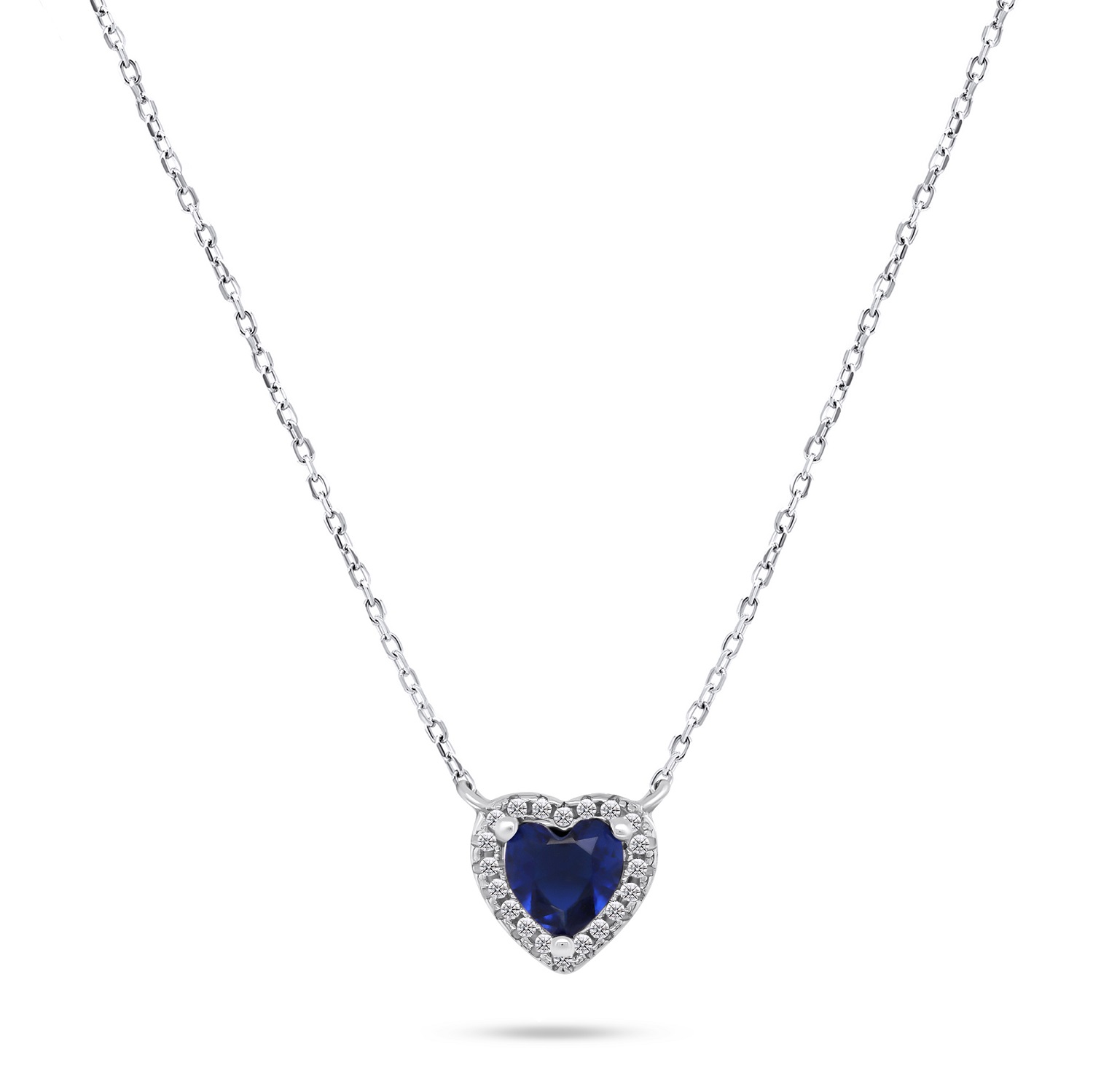 Brilio Silver Půvabný stříbrný náhrdelník Srdce se zirkony NCL101WB