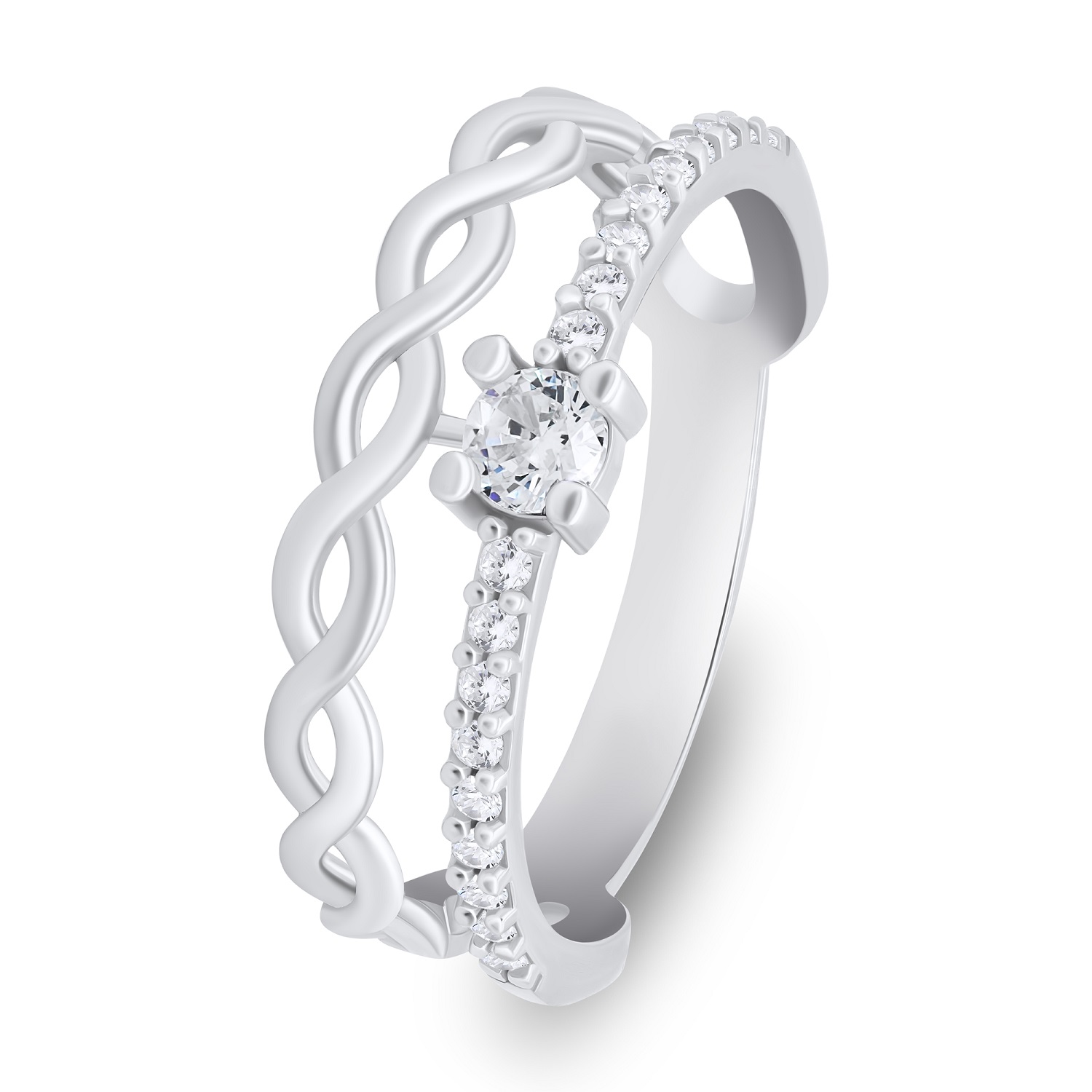 Levně Brilio Silver Půvabný stříbrný prsten se zirkony RI090W 52 mm