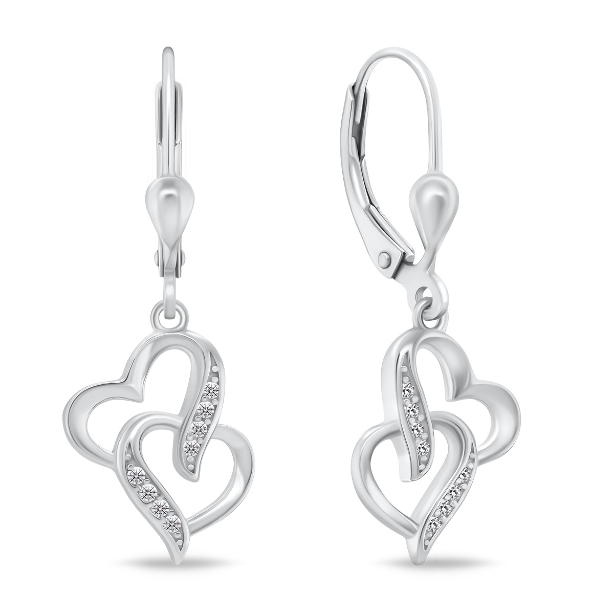 Brilio Silver Romantikus ezüst szív fülbevaló Szív EA467W