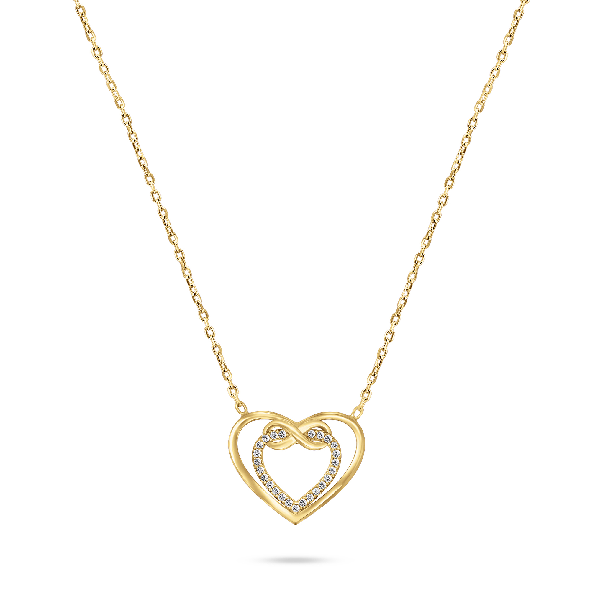 Brilio Silver Romantický pozlacený náhrdelník Nekonečná láska NCL31Y