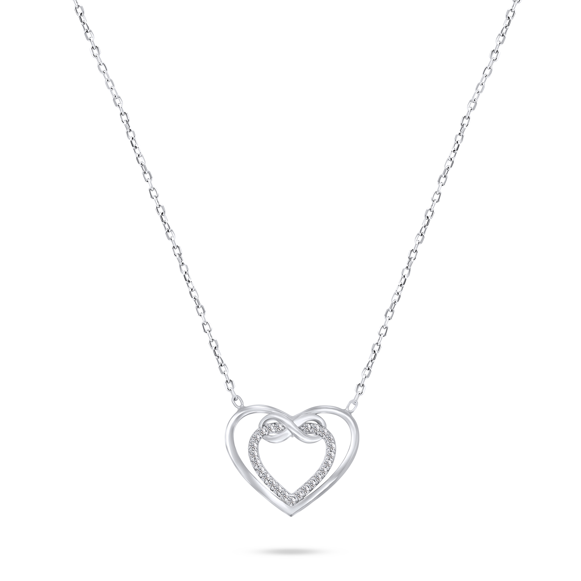 Brilio Silver Romantický strieborný náhrdelník Nekonečná láska NCL31W
