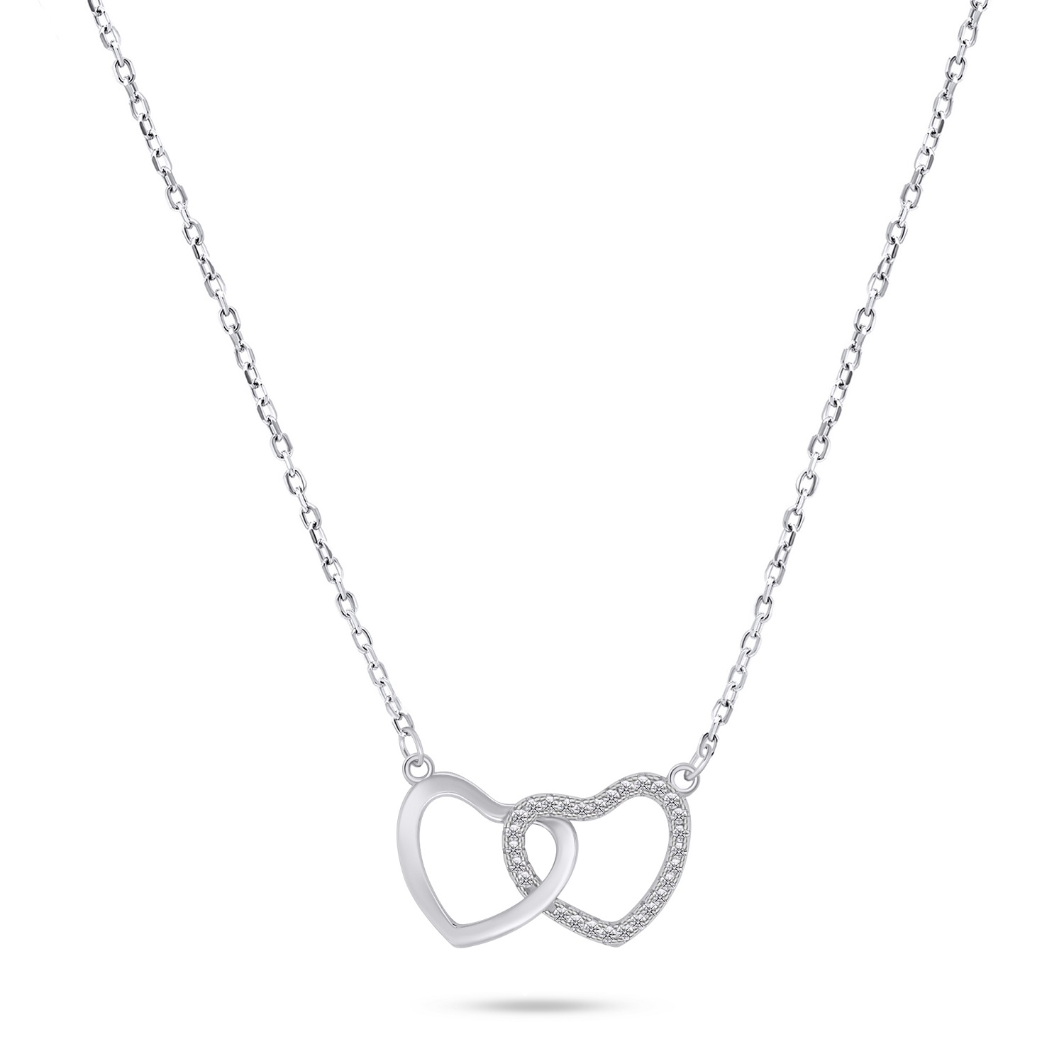 Brilio Silver Romantický strieborný náhrdelník so zirkónmi NCL91W