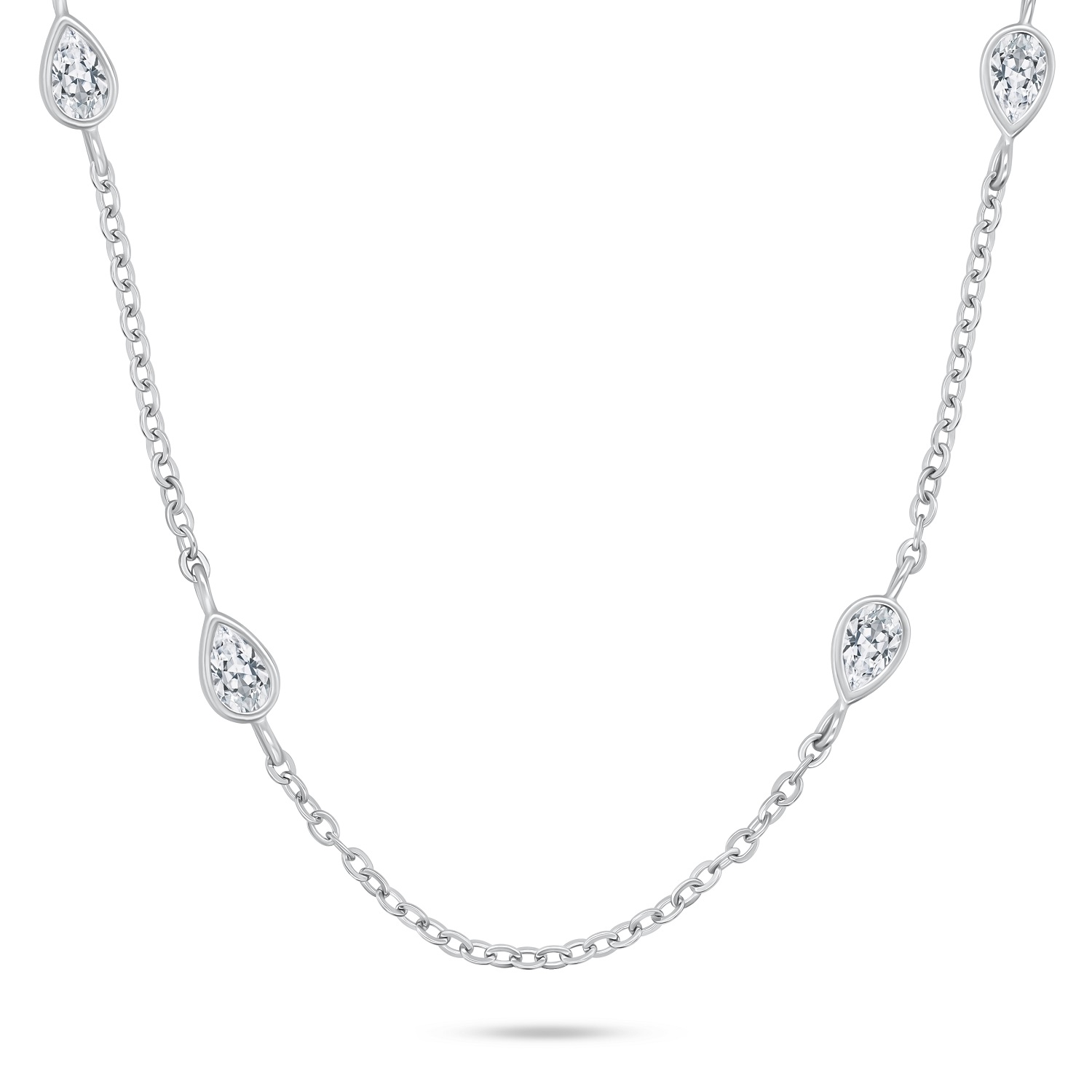 Brilio Silver Slušivý strieborný náhrdelník so zirkónmi NCL128W