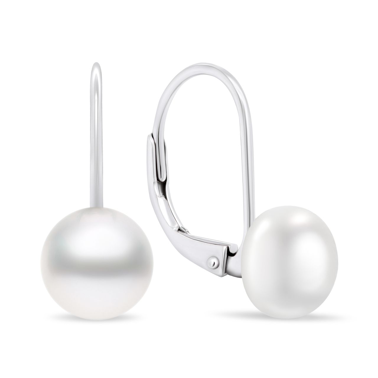 Brilio Silver -  Stříbrné perlové náušnice EA412W_EA413W 0,9 cm