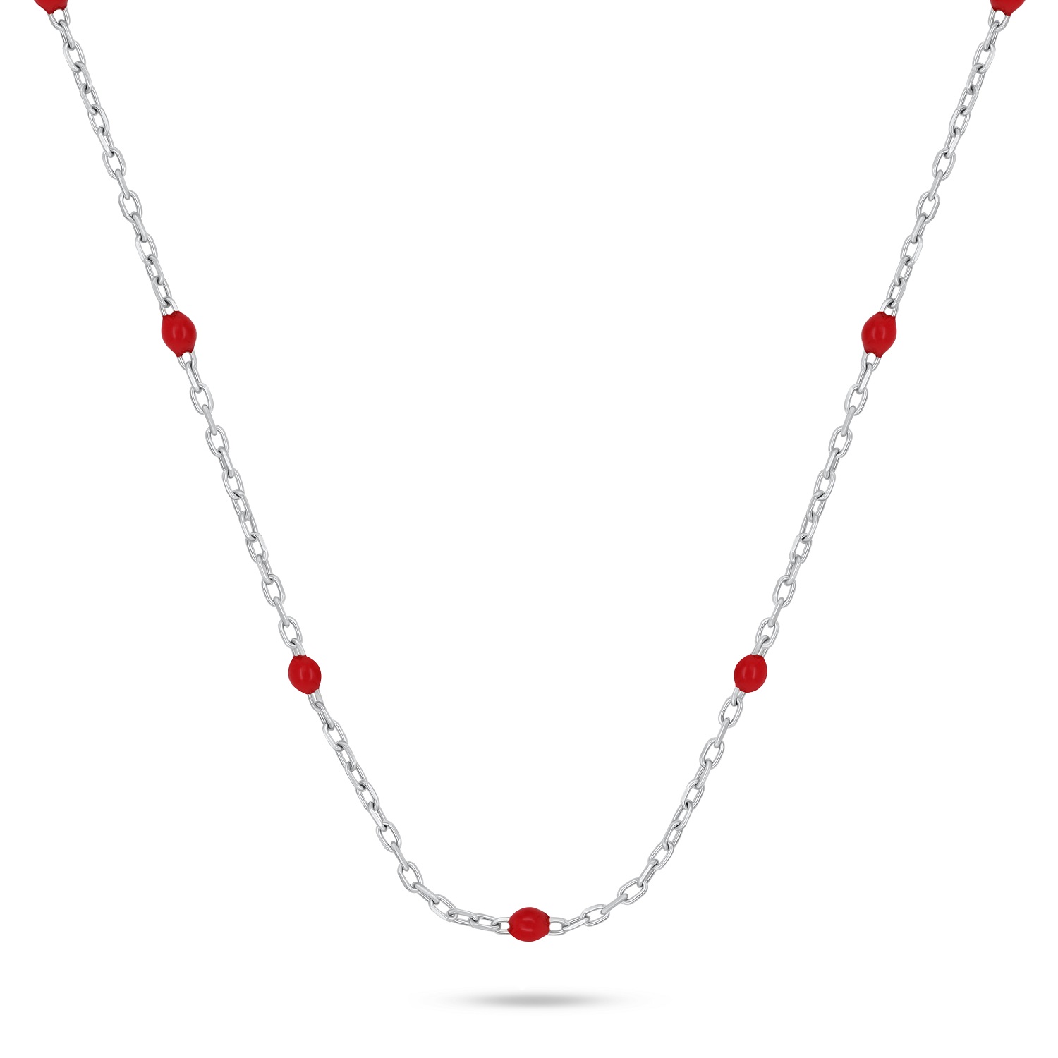 Brilio Silver Stříbrný náhrdelník s červenými kuličkami NCL112WR