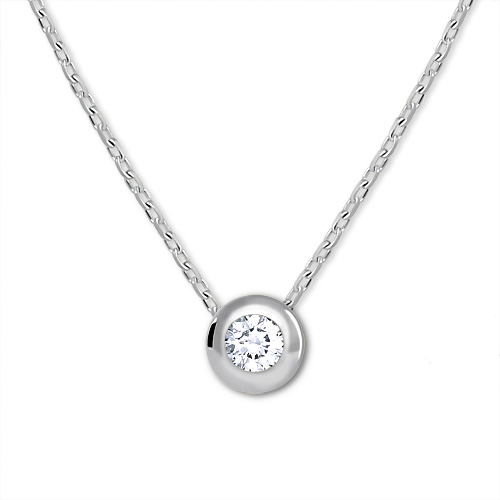 Brilio Silver Stříbrný náhrdelník s kubickým zirkonem 476 001 00117 04