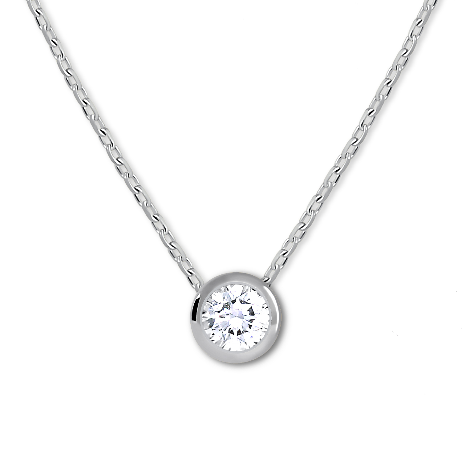 Brilio Silver Stříbrný náhrdelník s kubickým zirkonem 476 001 00119 04