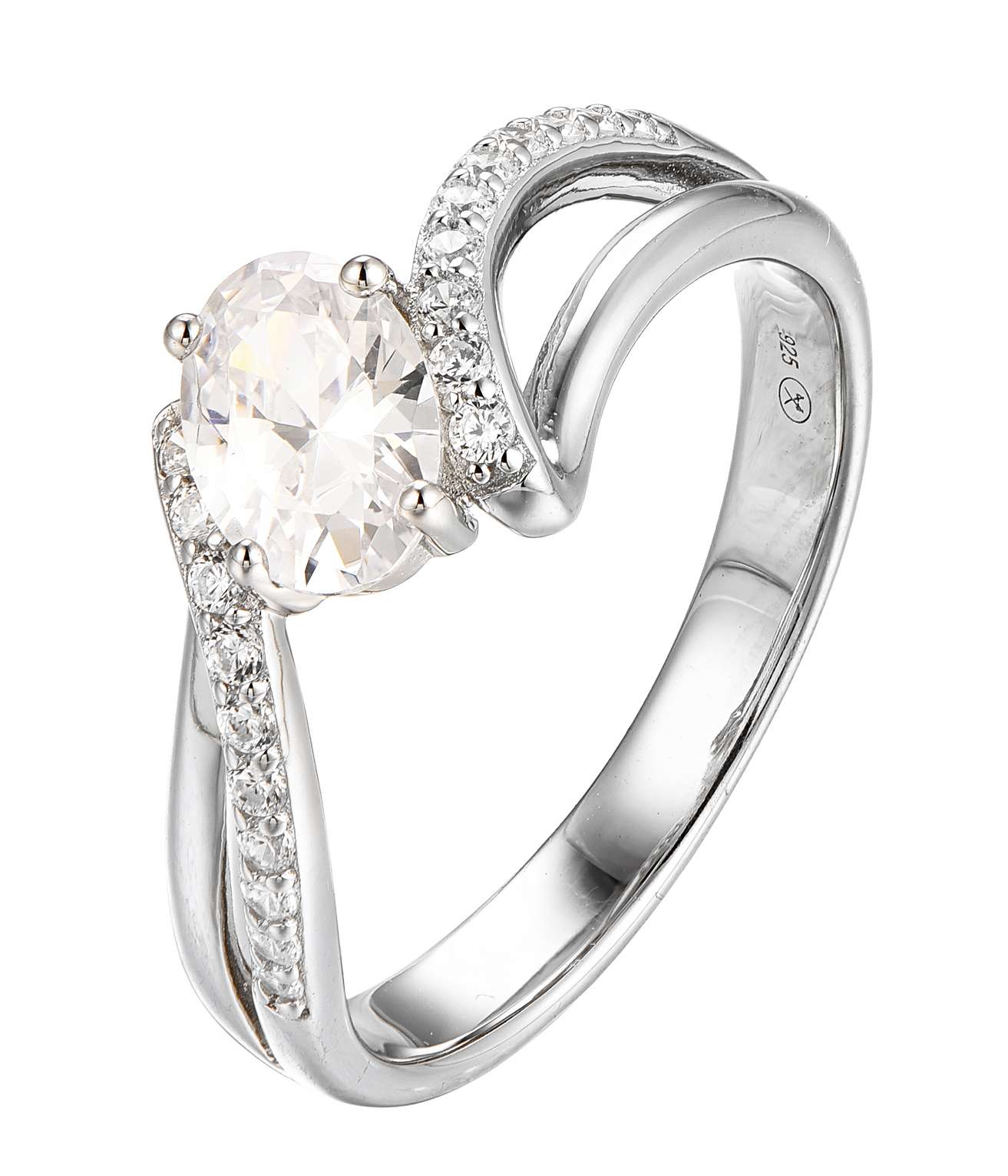 Brilio Silver Stříbrný prsten s krystalem Precious Stone SR09000D 60 mm