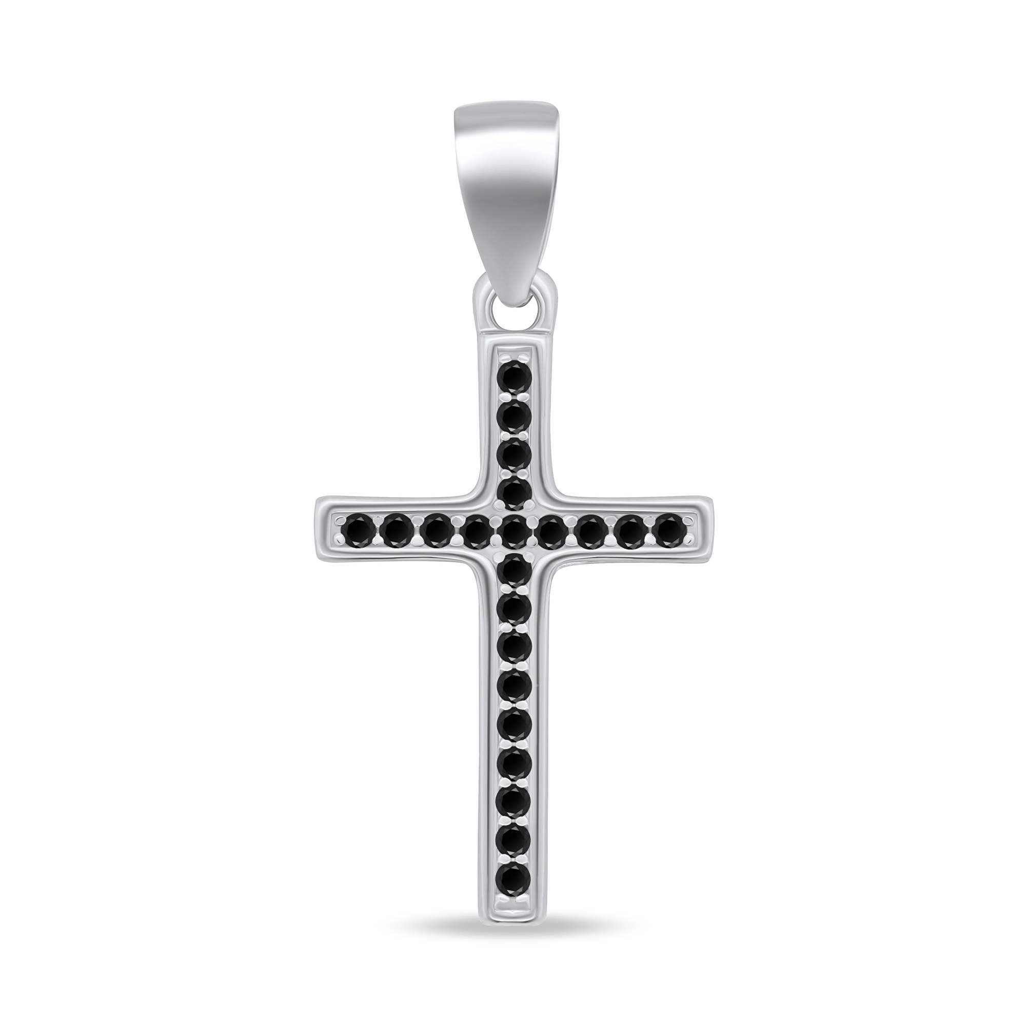 Brilio Silver Třpytivý stříbrný přívěsek křížek CRS024WBC