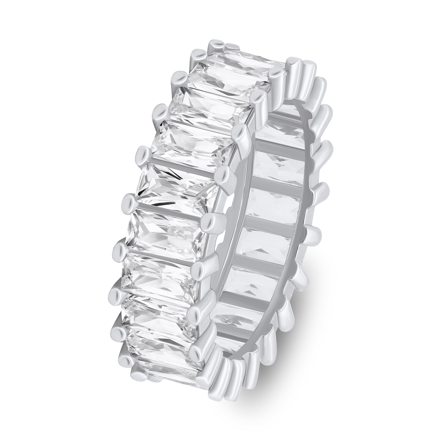 Brilio Silver Trblietavý strieborný prsteň s čírymi zirkónmi RI087W 58 mm