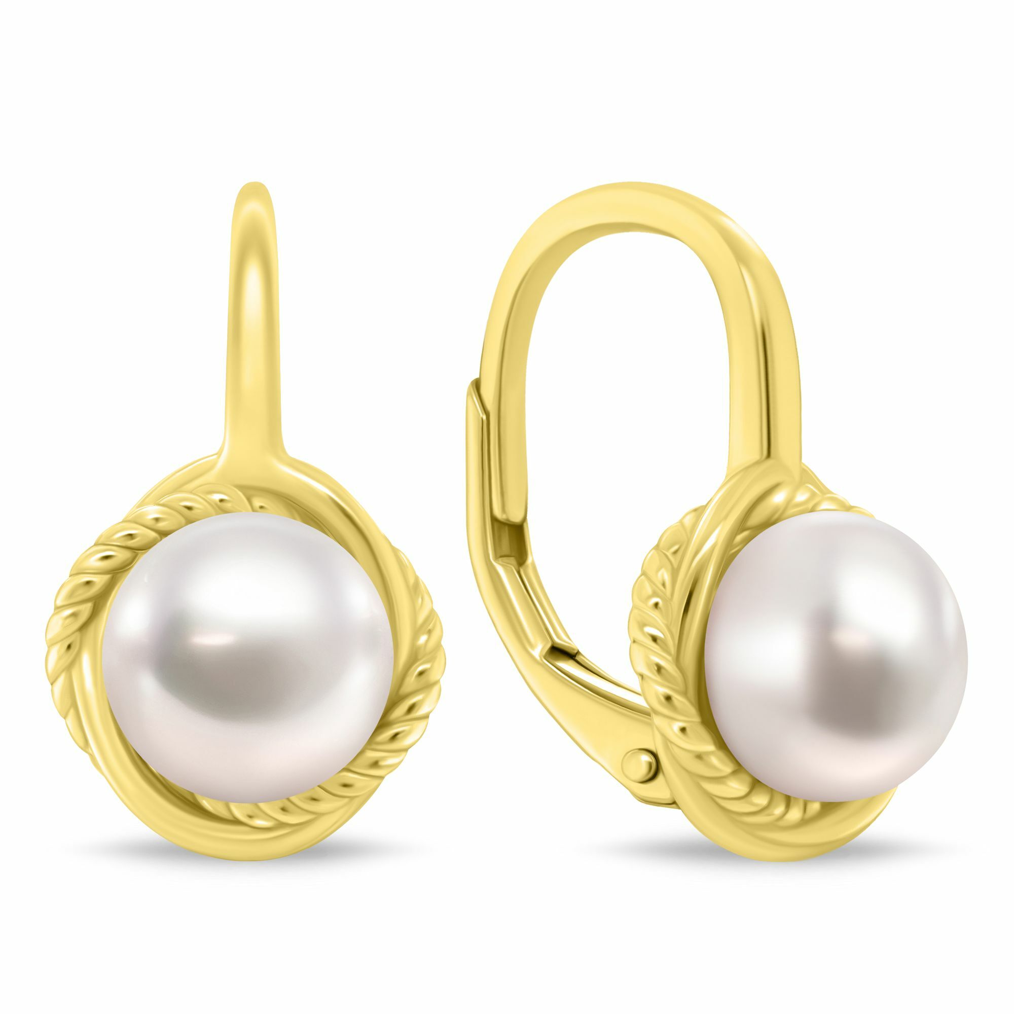 Brilio Silver Visiace pozlátené náušnice s riečnymi perlami EA1249Y