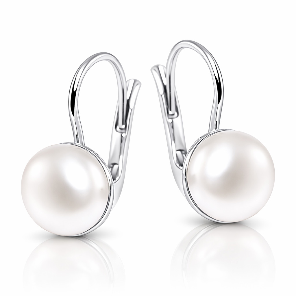 Soliter Elegantní stříbrné náušnice se syntetickou perlou 438 001 01235 0400000