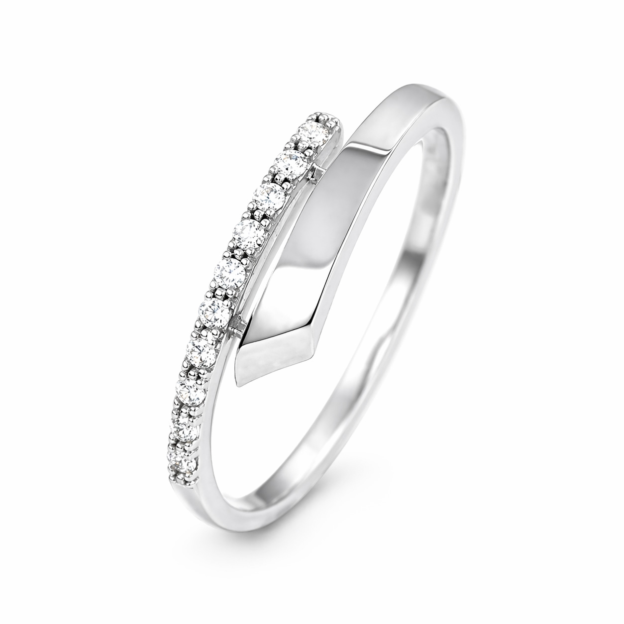 Soliter Něžný stříbrný prsten s krystaly 426 001 00573 04 55 mm