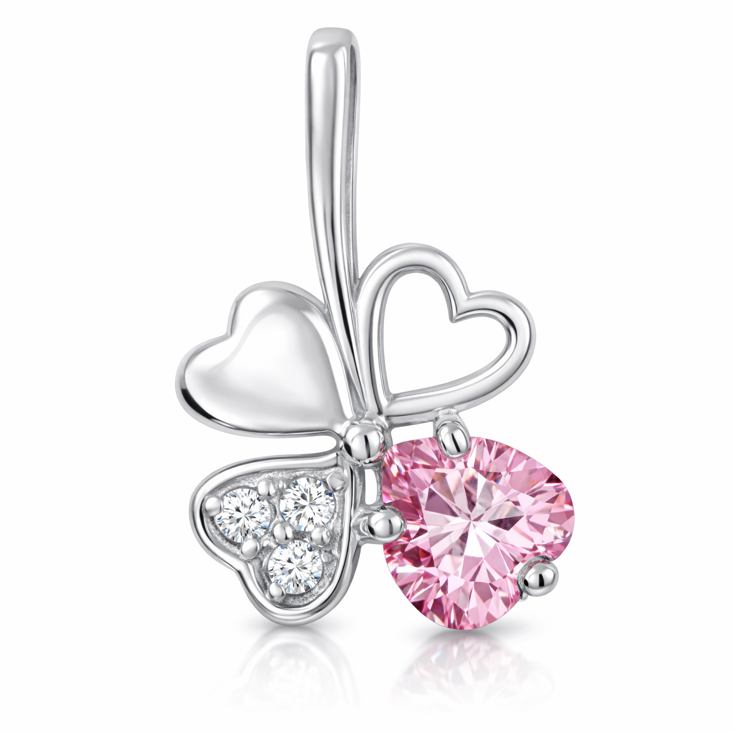 Soliter Strieborný prívesok štvorlístok 446 001 00349 04 - ružový