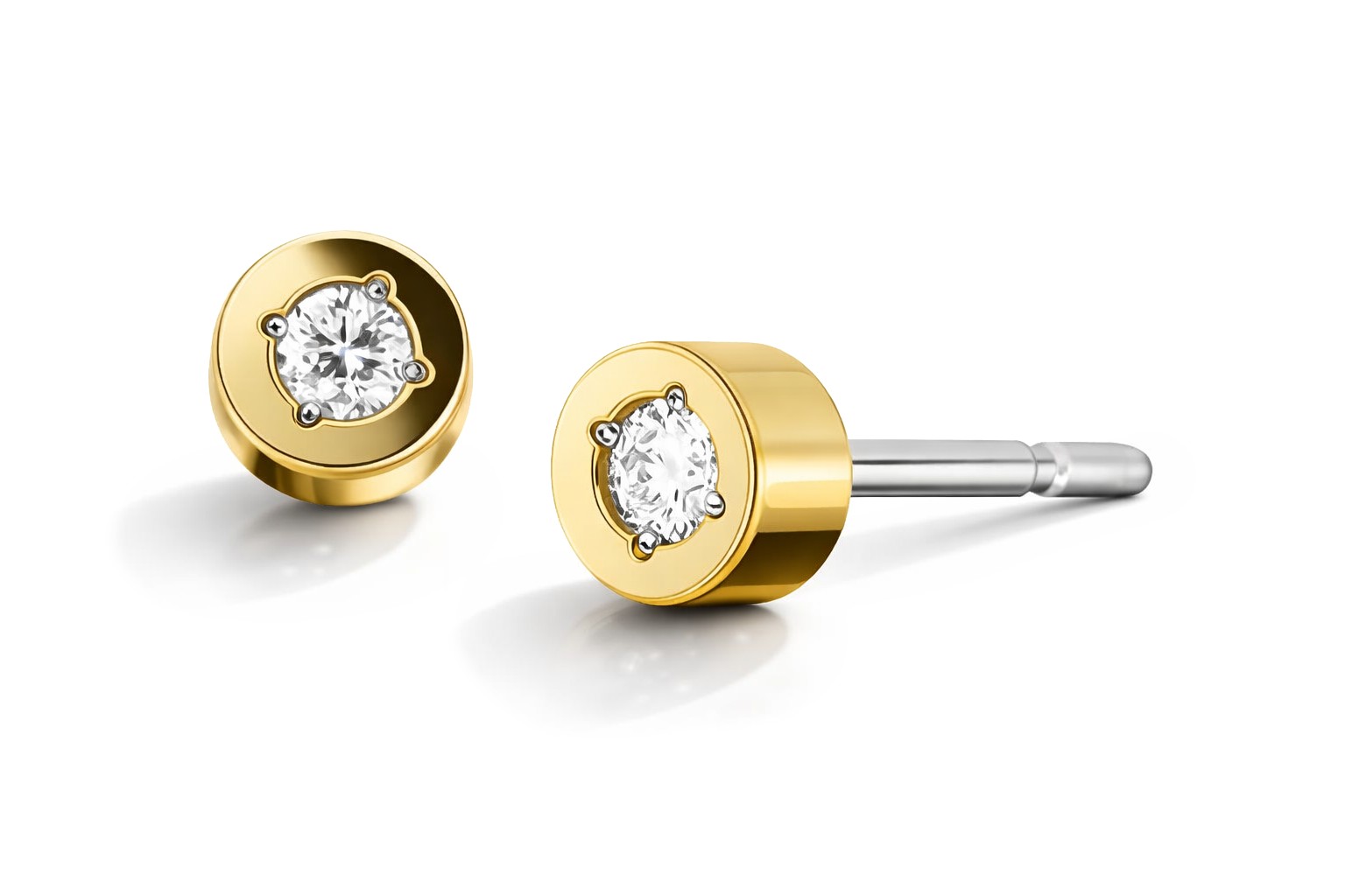 Boccia Titanium Pozlátené titánové náušnice s briliantmi 05083-04