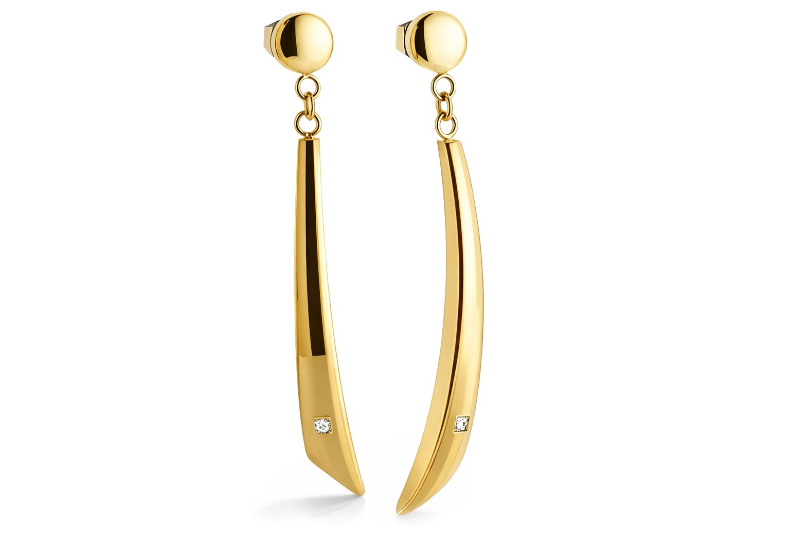 Boccia Titanium Pozlátené titánové náušnice s diamantmi 05049-03