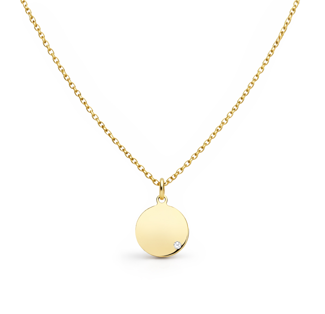 Boccia Titanium Pozlacený titanový náhrdelník s briliantem 08065-03
