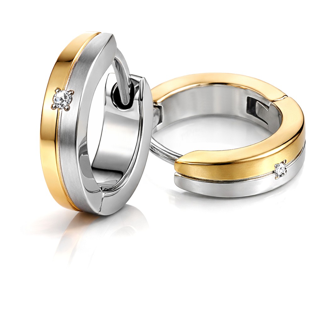 Boccia Titanium Titánové elegantné náušnice s briliantmi 0563-04