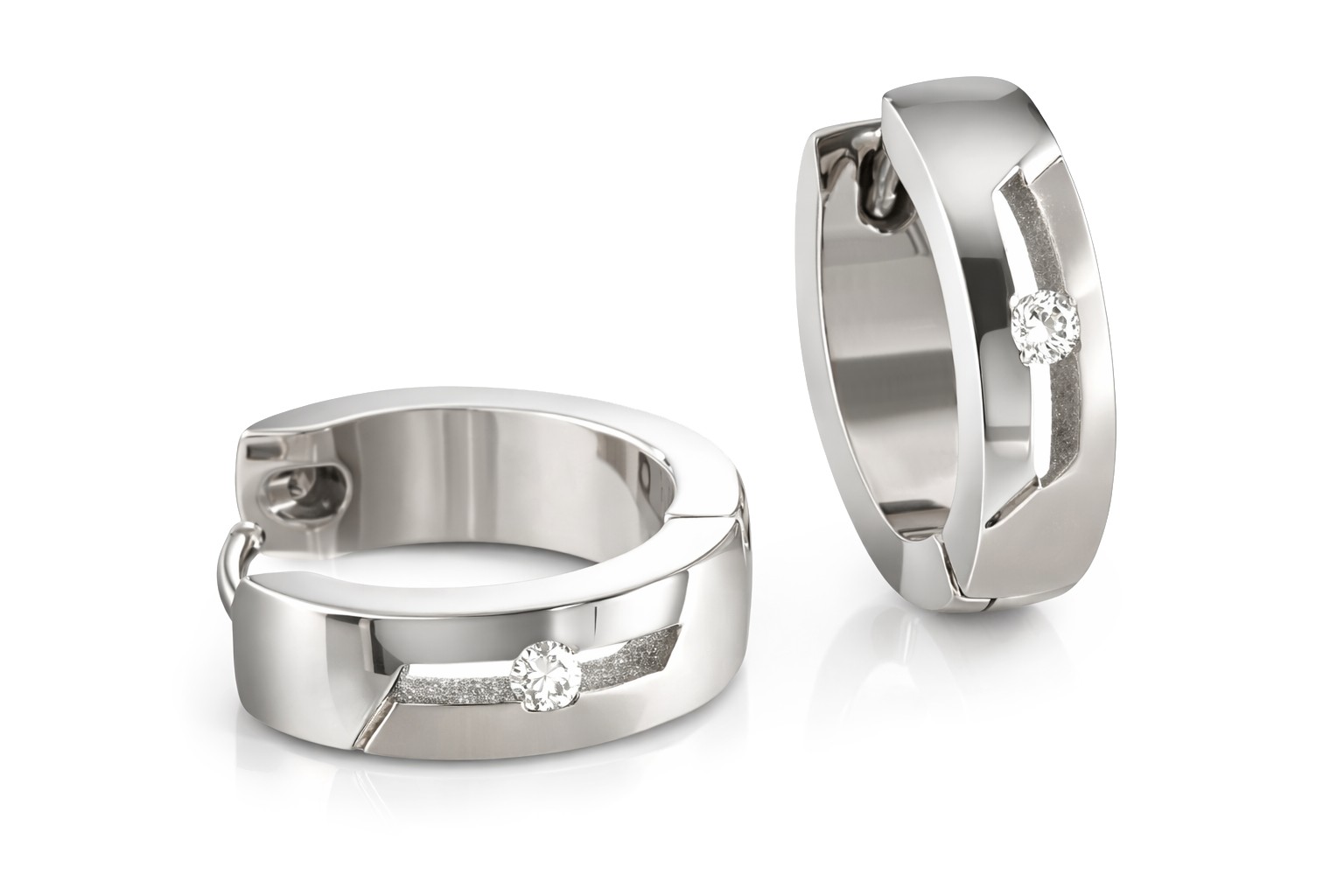 Boccia Titanium Titánové náušnice s diamantom 05045-03