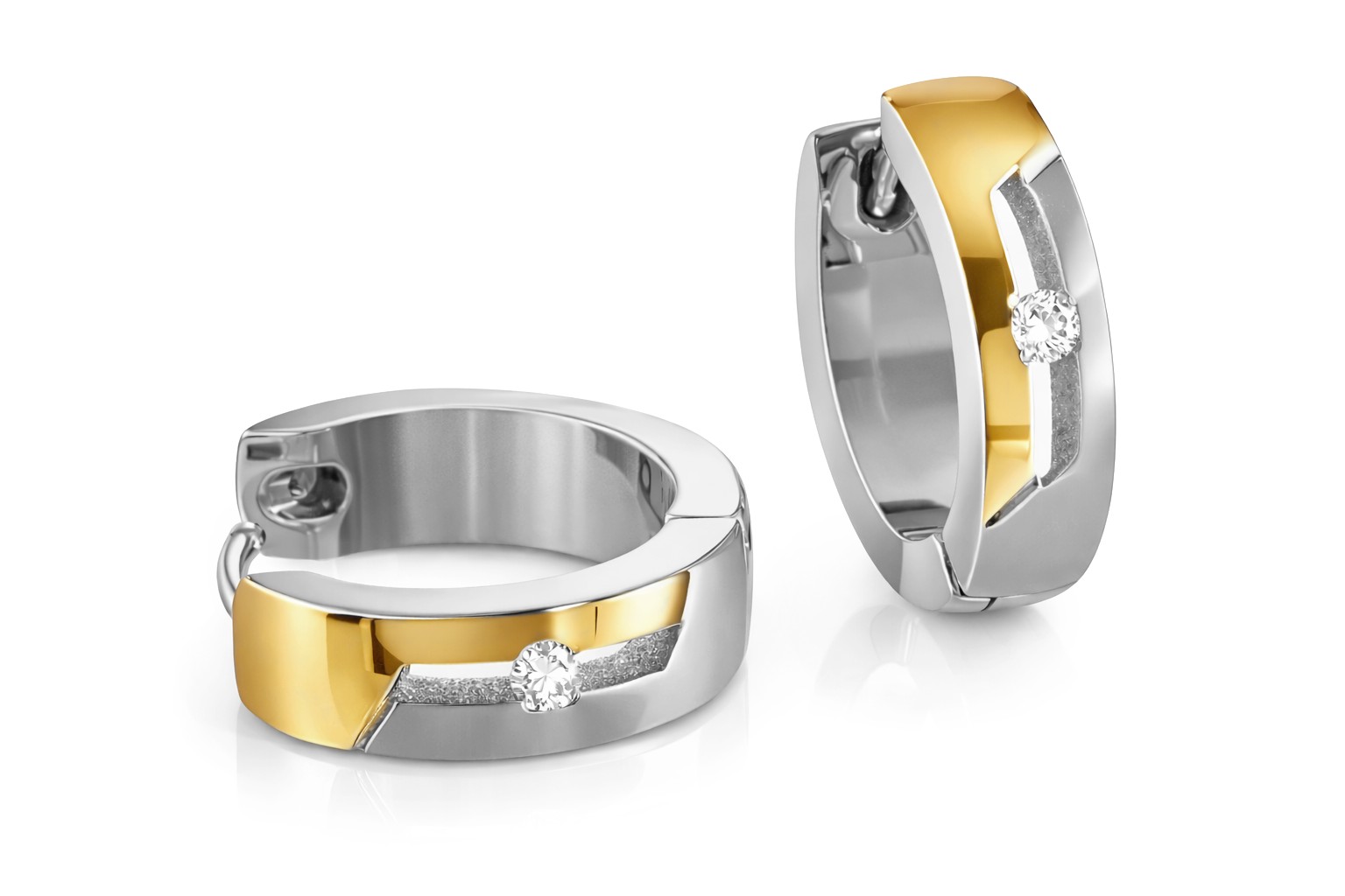 Boccia Titanium Titánové náušnice s diamantom 05045-04