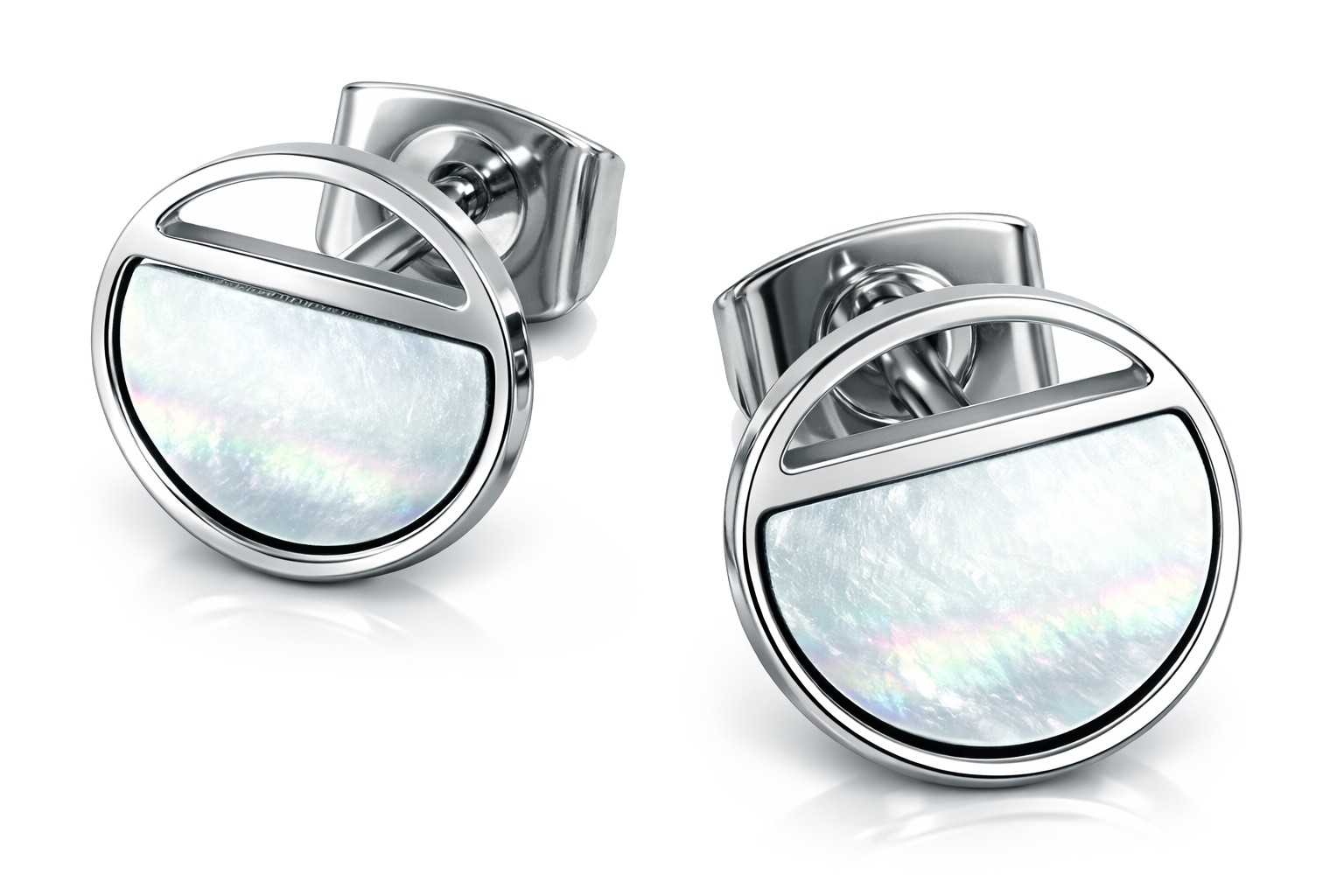 Boccia Titanium Titánové náušnice s perleťou 05034-01