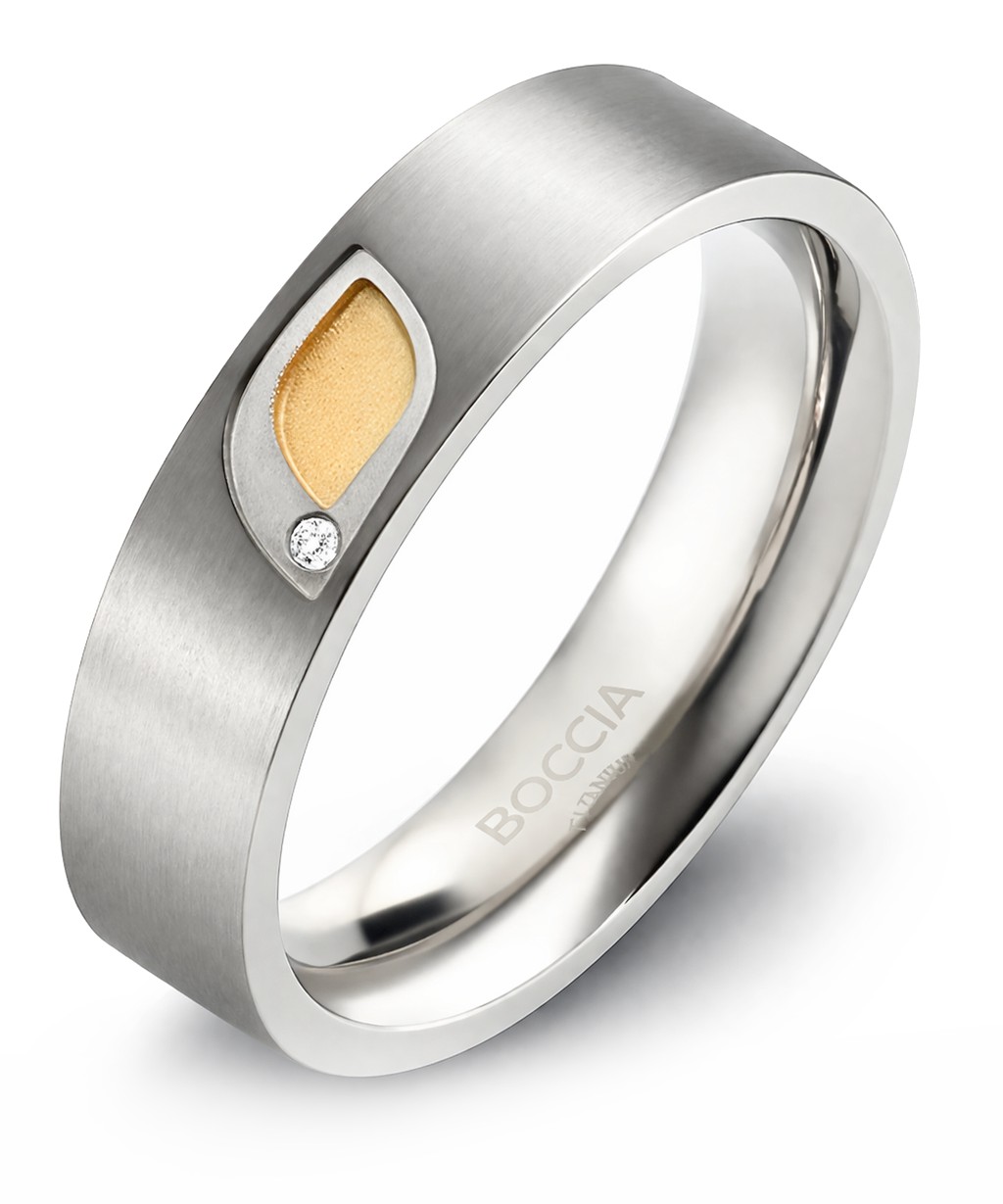 Boccia Titanium Titanový prsten s briliantem 0146-01 49 mm