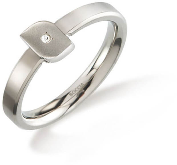 Boccia Titanium Titanový prsten s diamantem 0141-02 58 mm