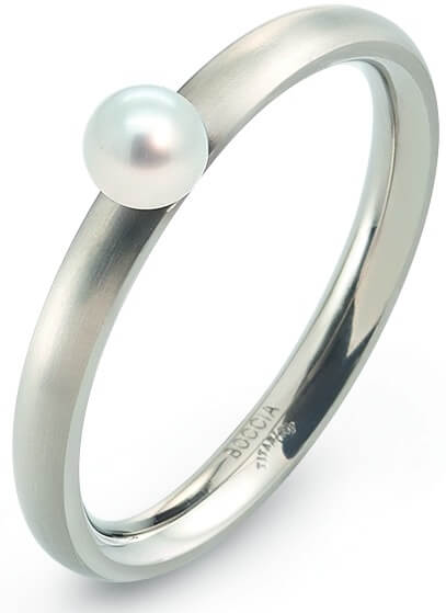 Boccia Titanium Titánový prsteň s perličkou 0145-01 54 mm