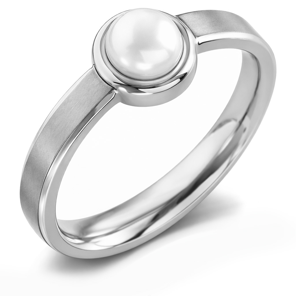 Boccia Titanium Titánový prsteň s perlou 0137-01 61 mm