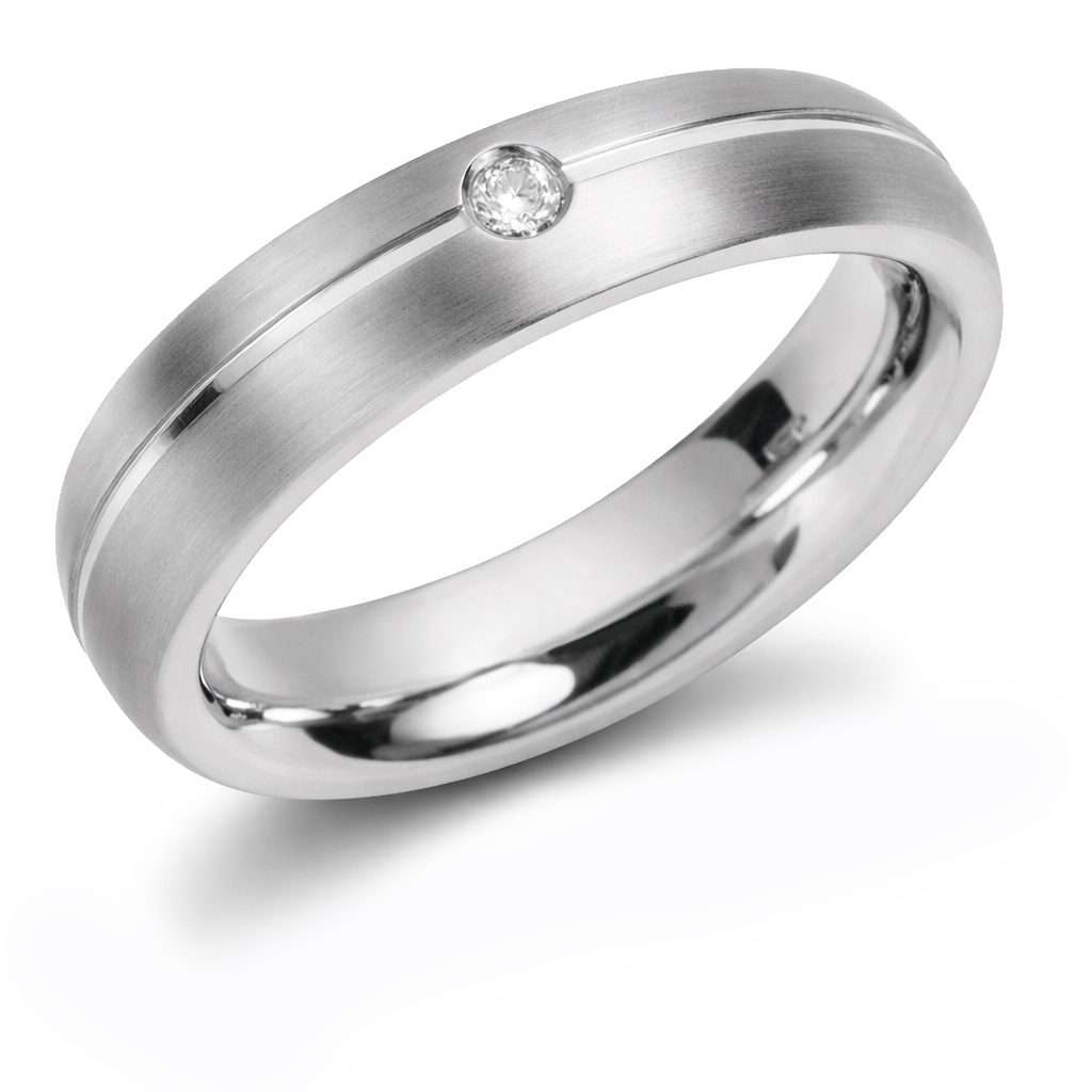 Boccia Titanium Titanový snubní prsten s diamantem 0130-05 53 mm