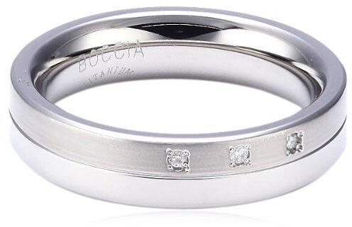 Boccia Titanium Titánový snubný prsteň s diamantmi 0129-03 63 mm