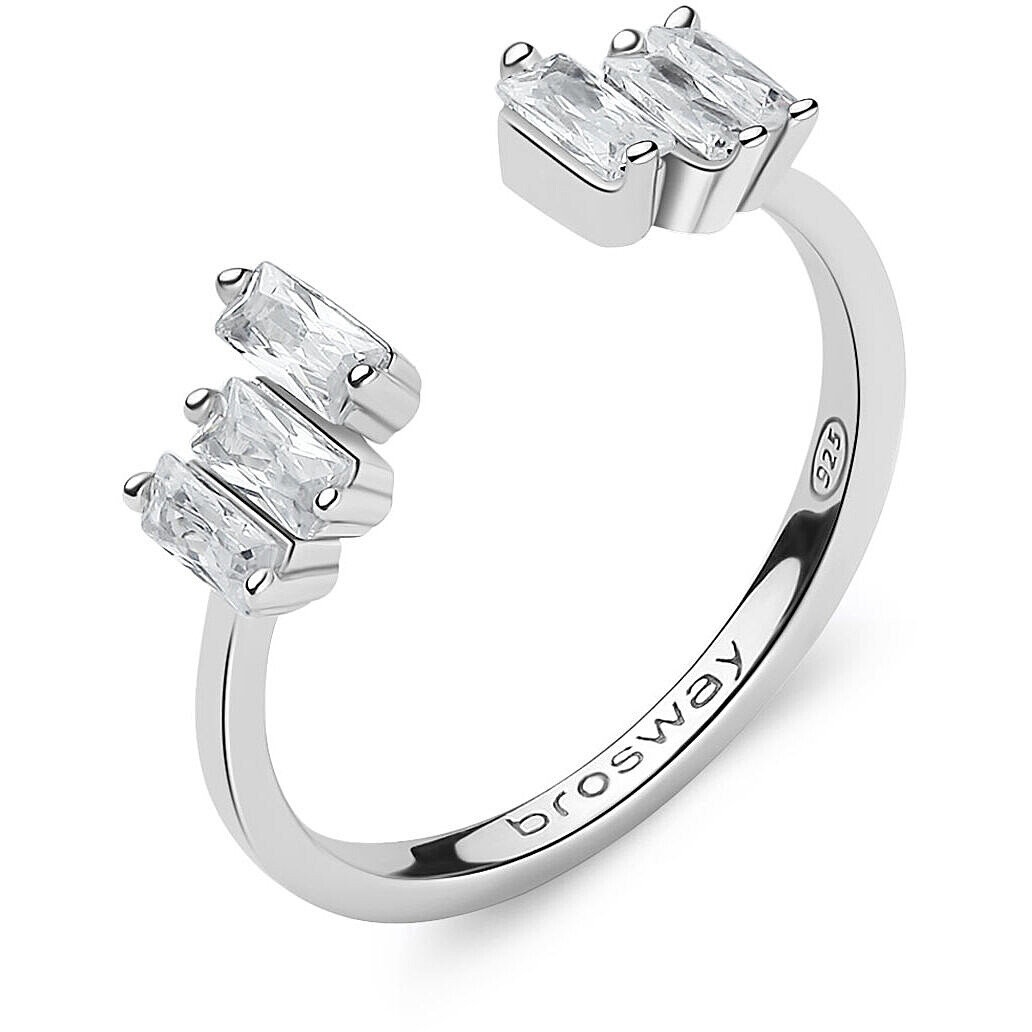 Levně Brosway Blyštivý otevřený prsten Fancy Infinite White FIW17 54 mm